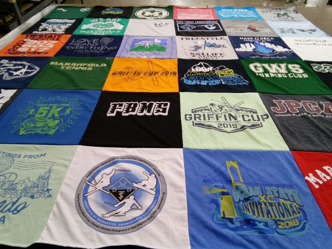 T-shirt quilt featuring gws running club by Kimberly from MA