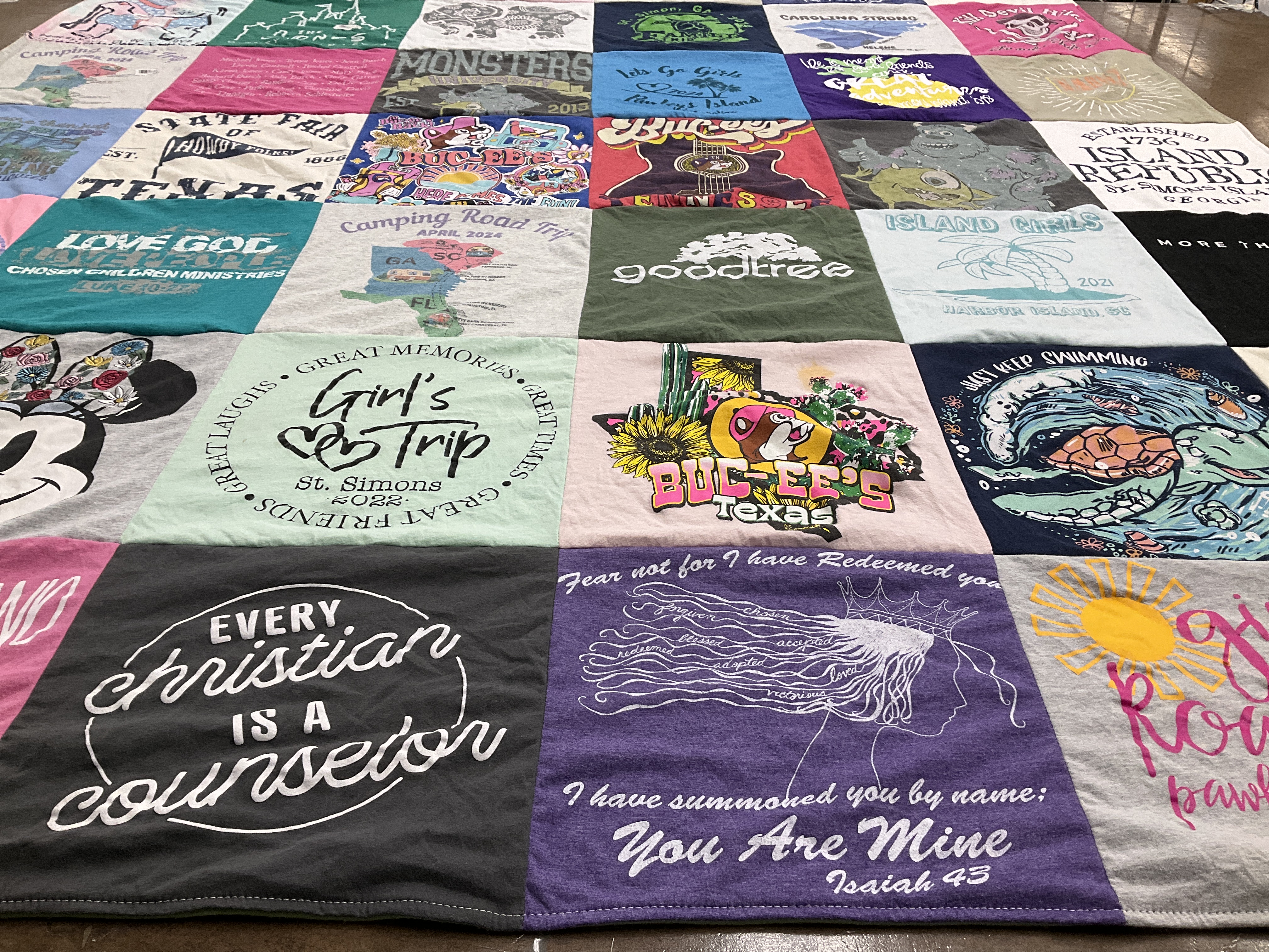 T-shirt quilt with travel, friendship themes by Tonya from SC
