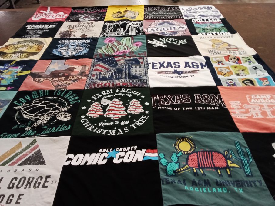 T-shirt quilt featuring texas a&m university by Leah from TX