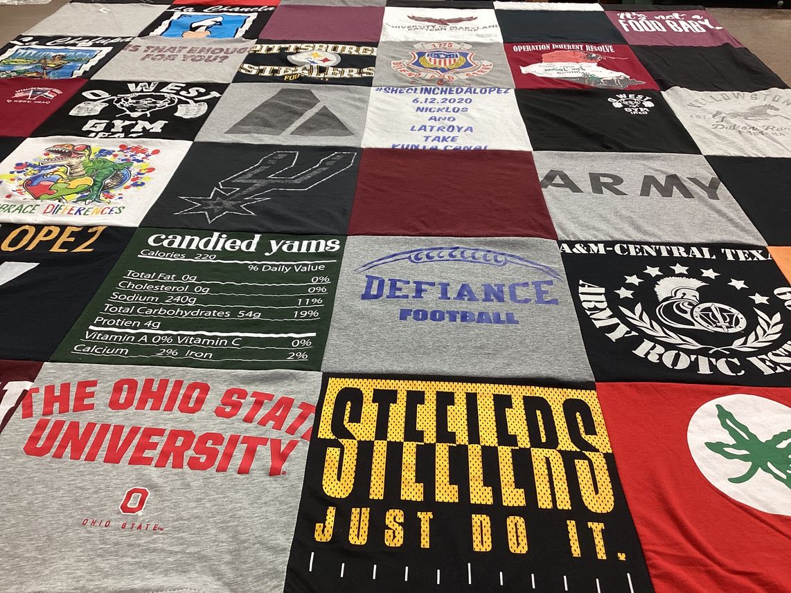 T-shirt quilt featuring defiance football, pittsburgh steelers by Latroya from TX
