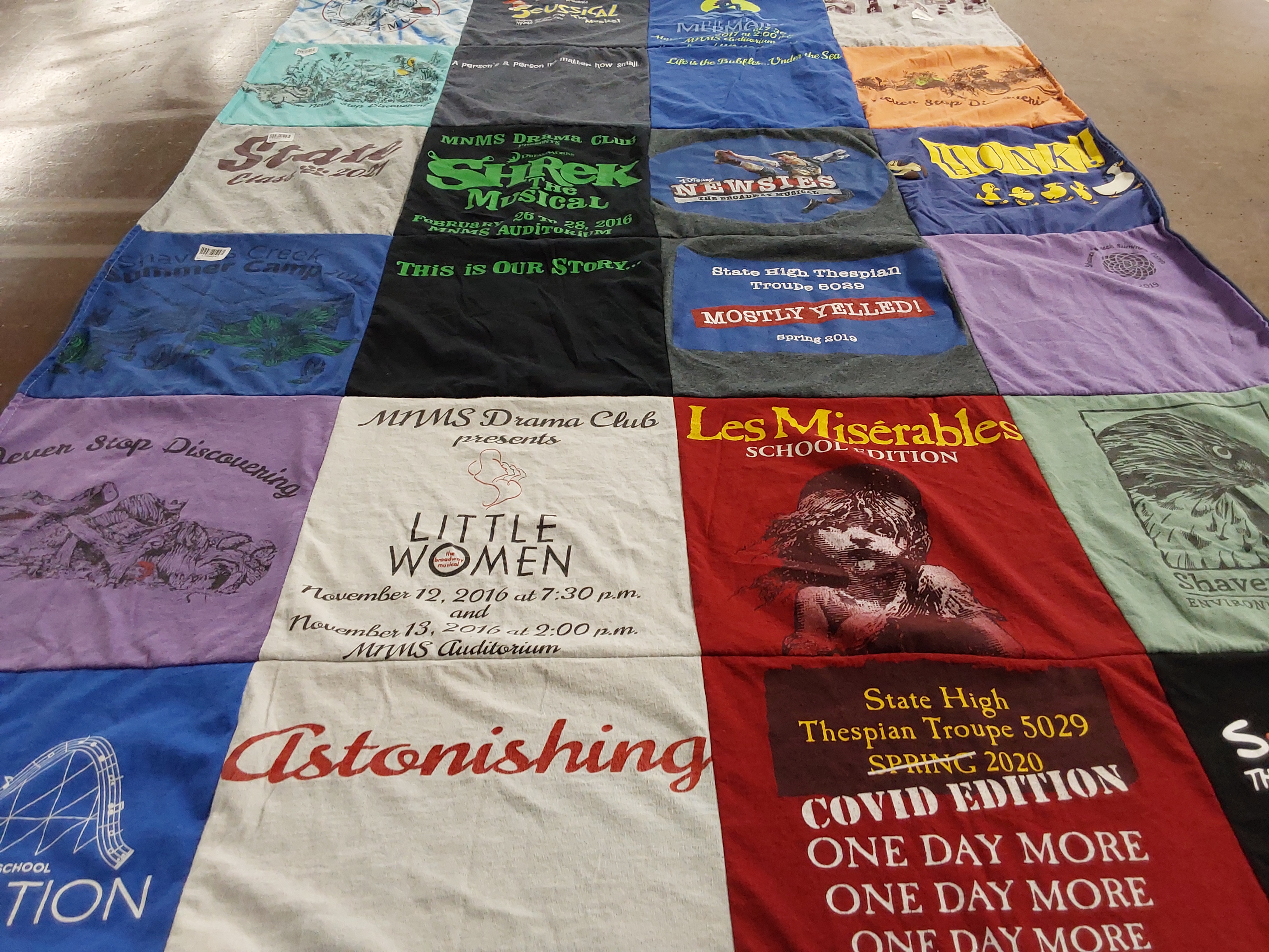 T-shirt quilt from mountain middle school by Mara from PA