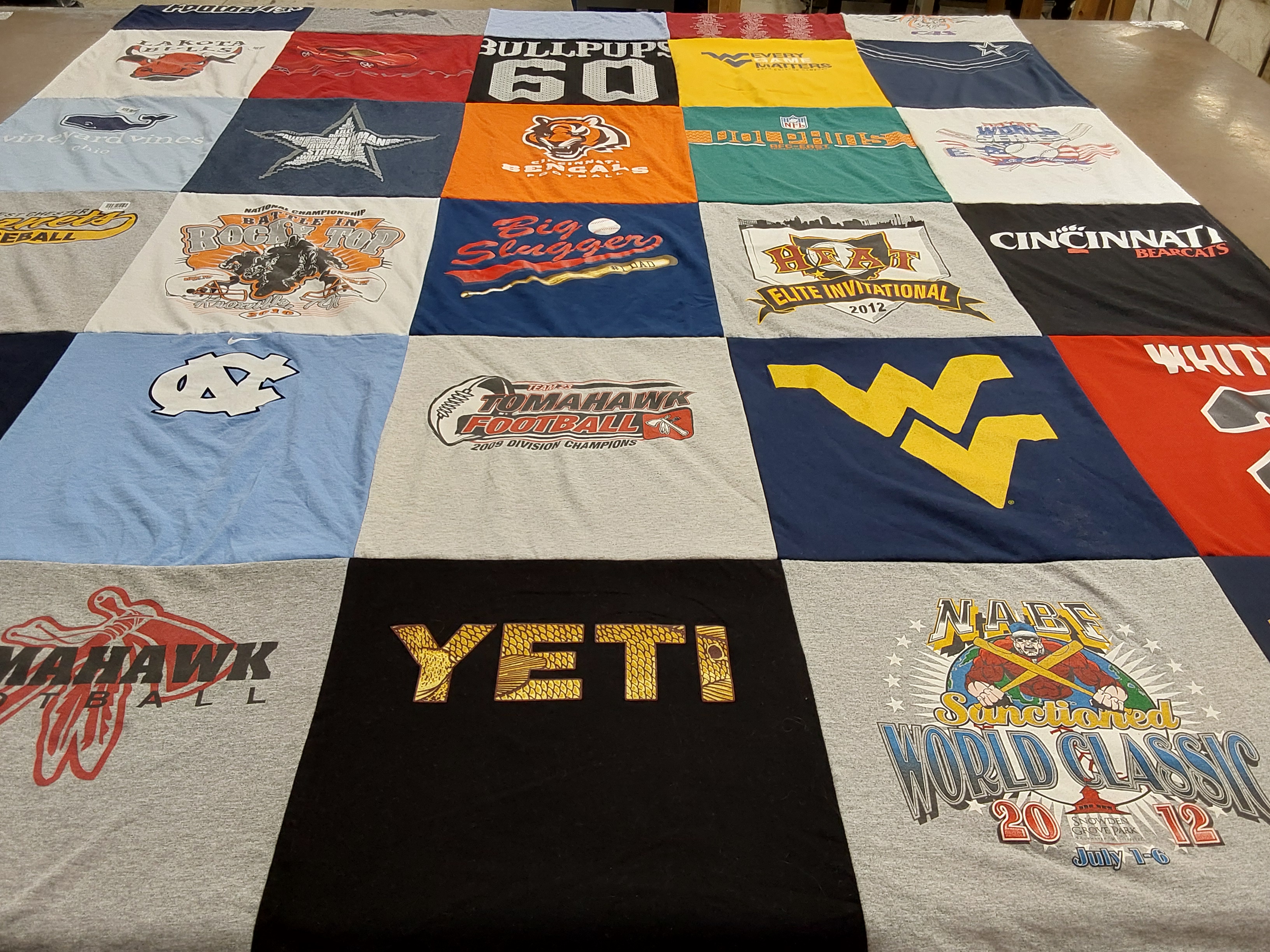 T-shirt quilt featuring cincinnati bearcats, wanhawk football by Kylie from OH