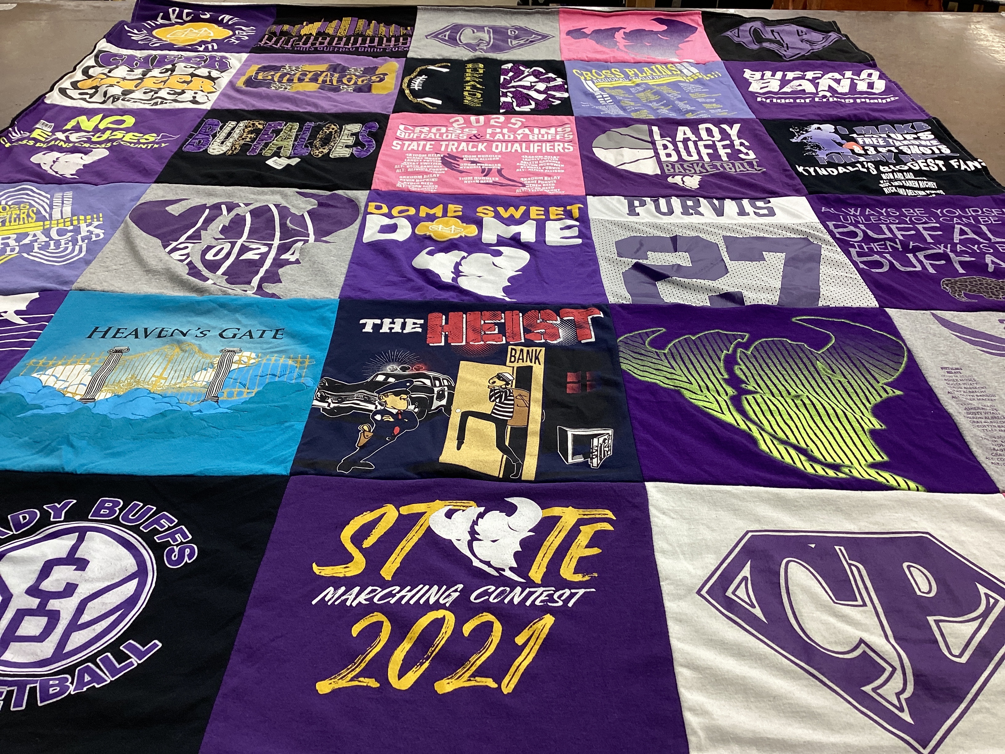 T-shirt quilt featuring lady buffs basketball, buffaloes football by Brandi from TX