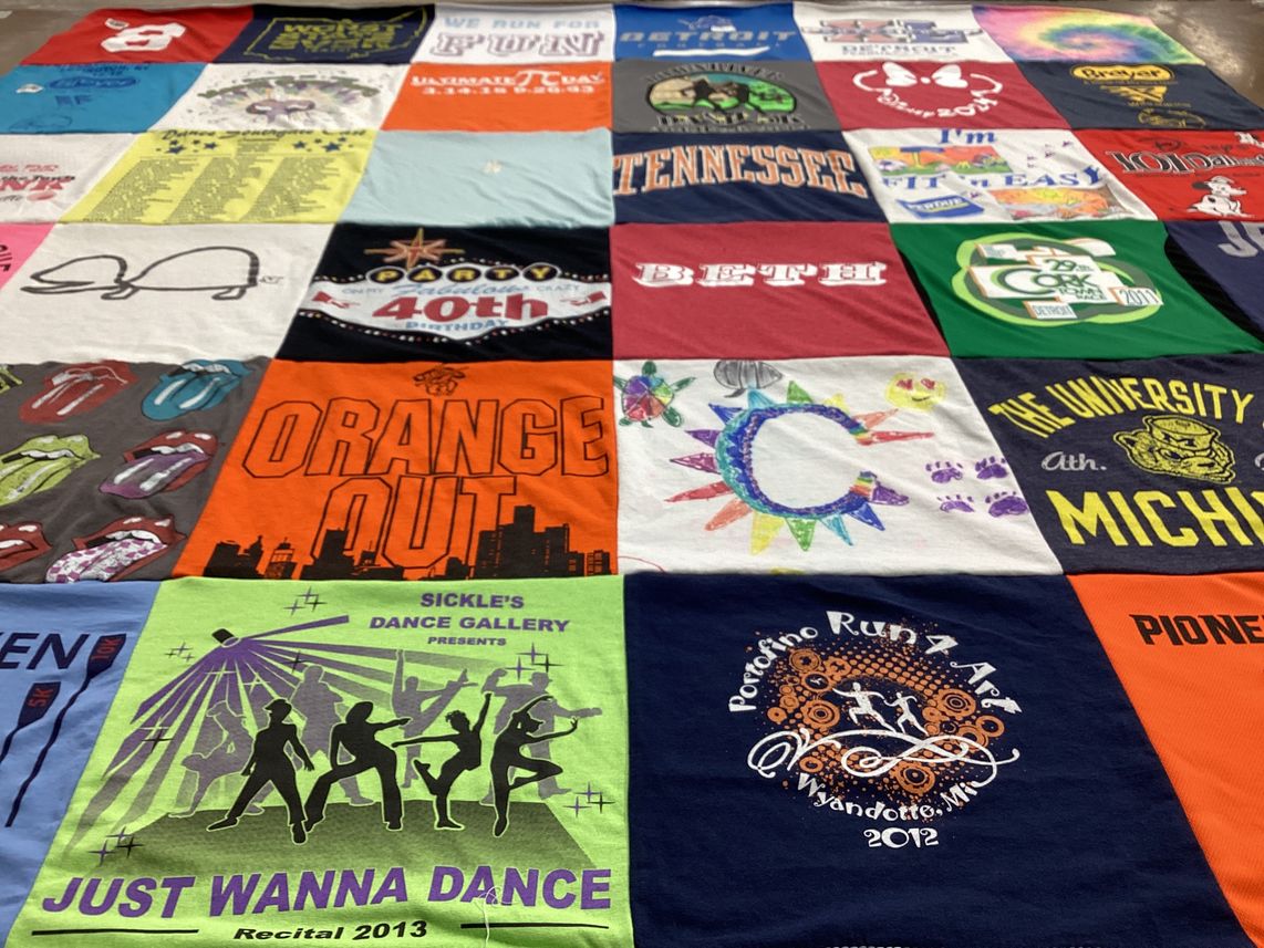 T-shirt quilt from the university of michigan by Beth from MI