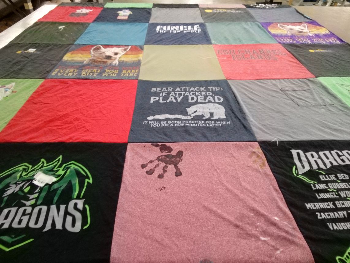 T-shirt quilt featuring dragons by Rhonda from CA