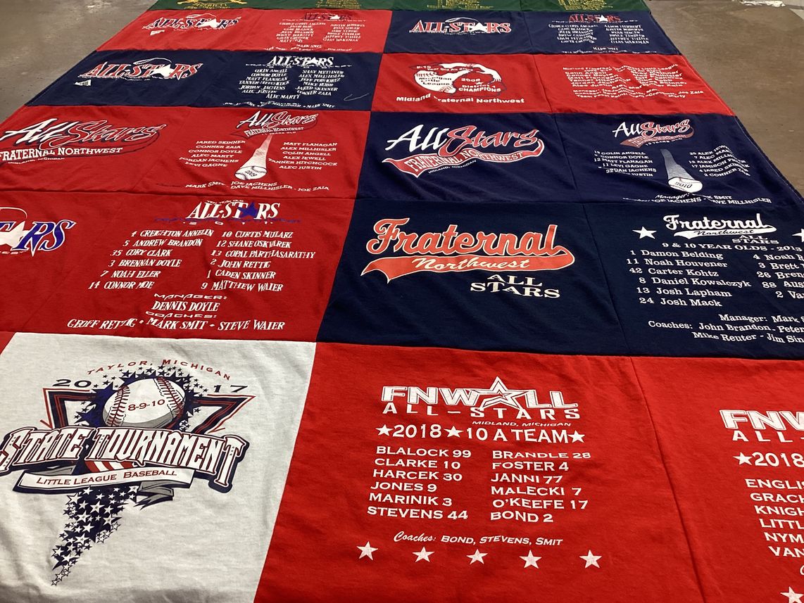 T-shirt quilt featuring fnwall all stars by Rhonda from MI