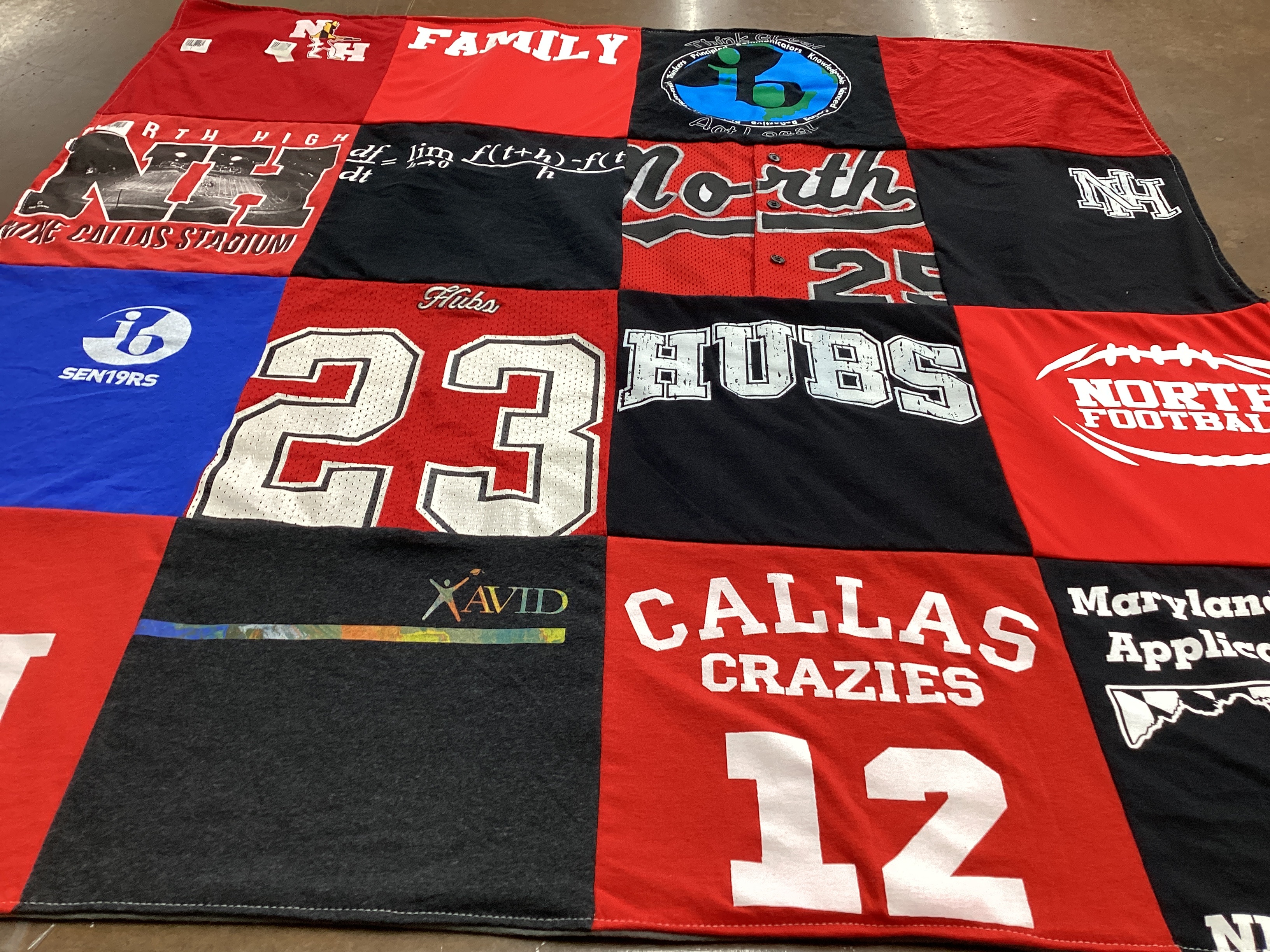 T-shirt quilt from north high school by Kinberly from PA