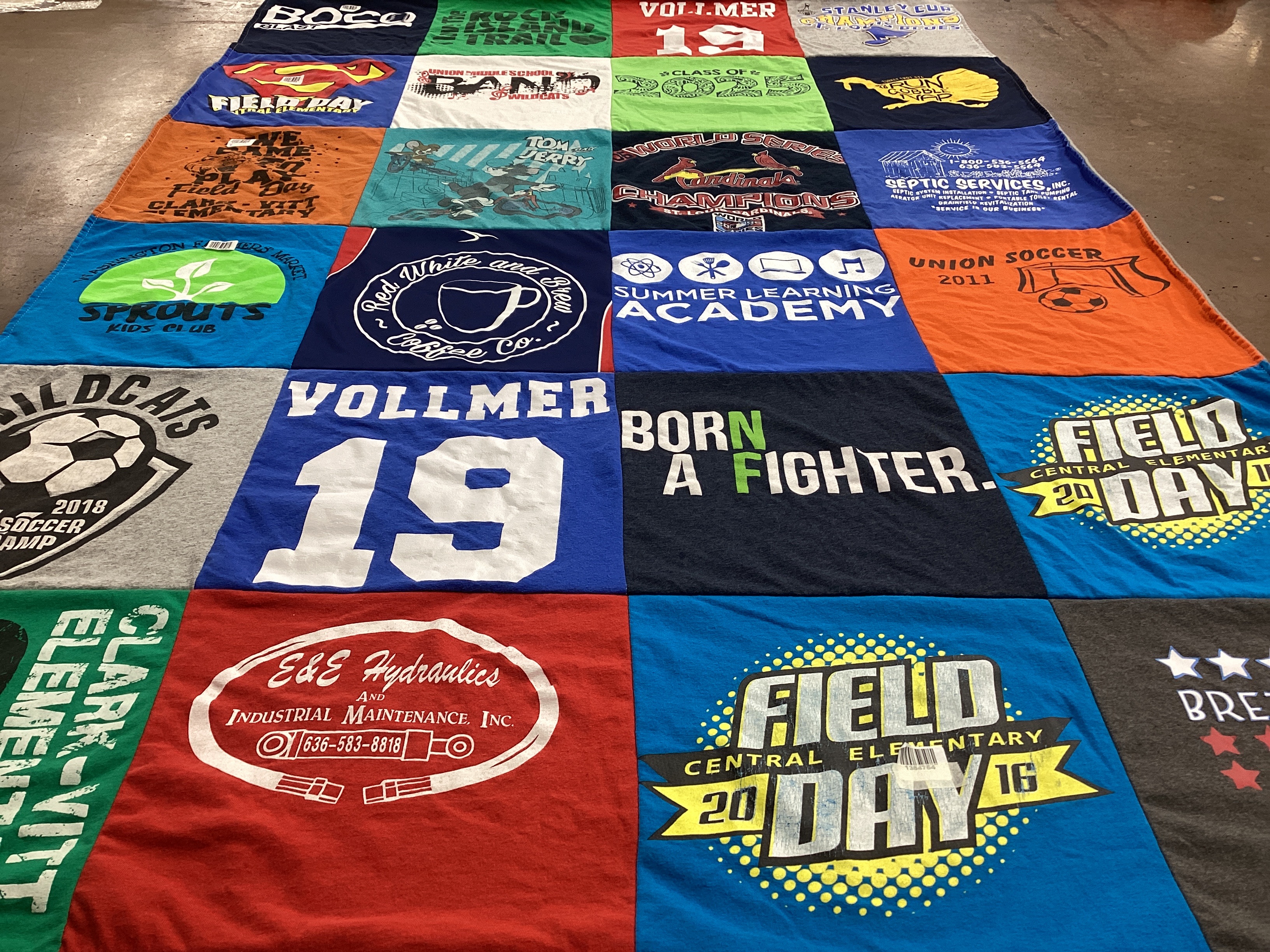 T-shirt quilt featuring wildcats soccer club by Jenn from MO