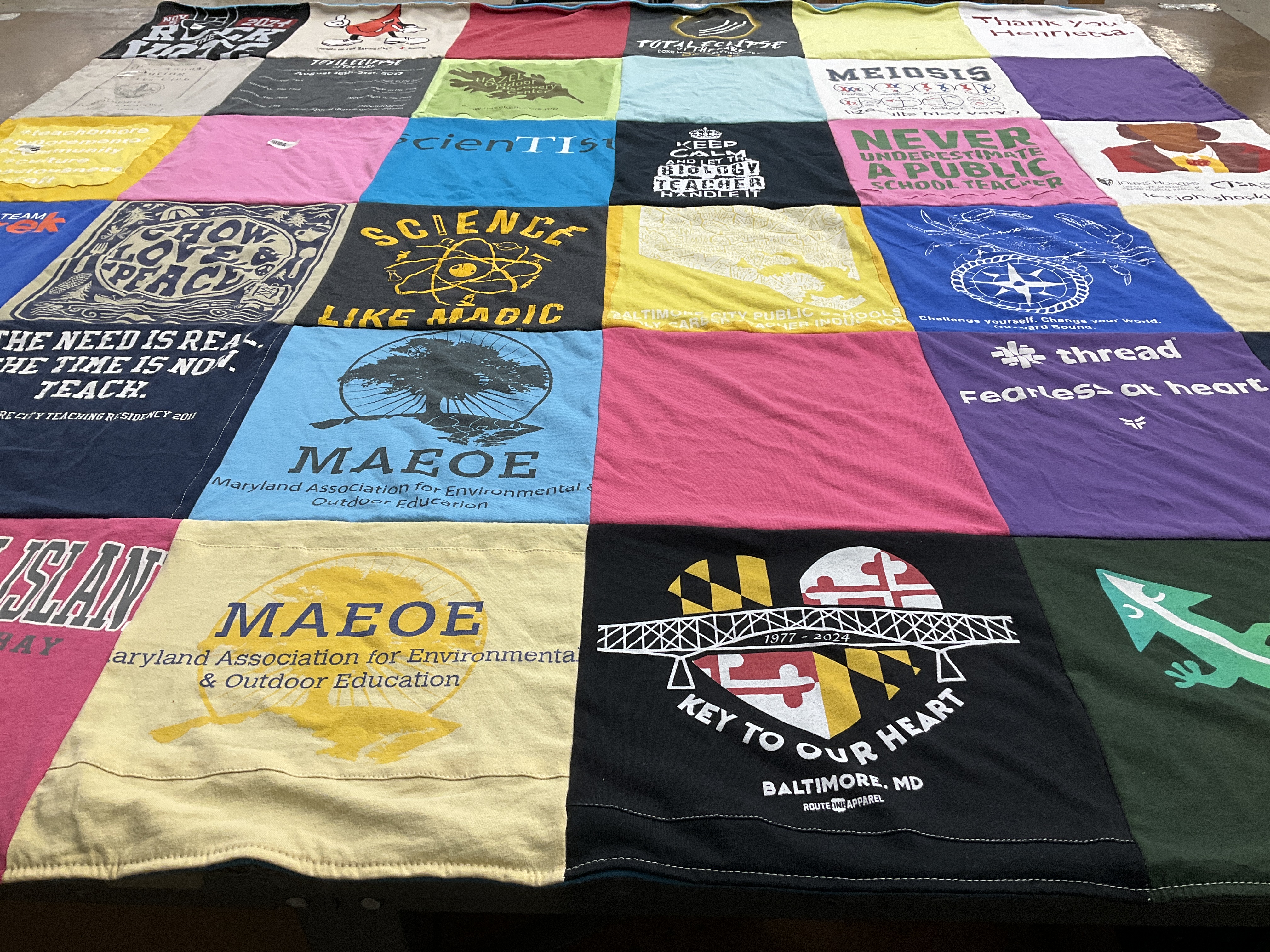 T-shirt quilt from timber city public school by Nicole from MD