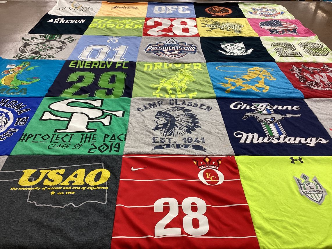 T-shirt quilt featuring energy fc, oklahoma fc by Sharon from OK