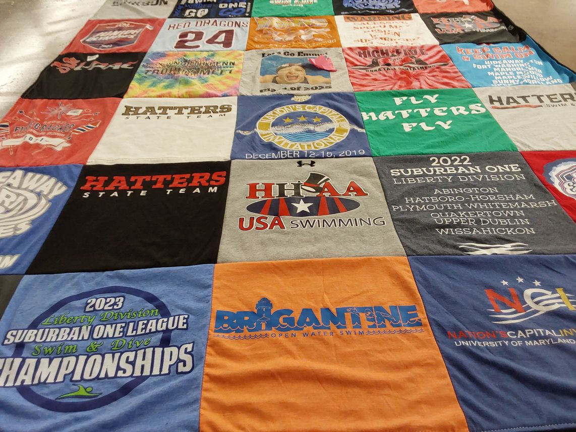 T-shirt quilt featuring hatters state team, hjaa by Kimberly from PA
