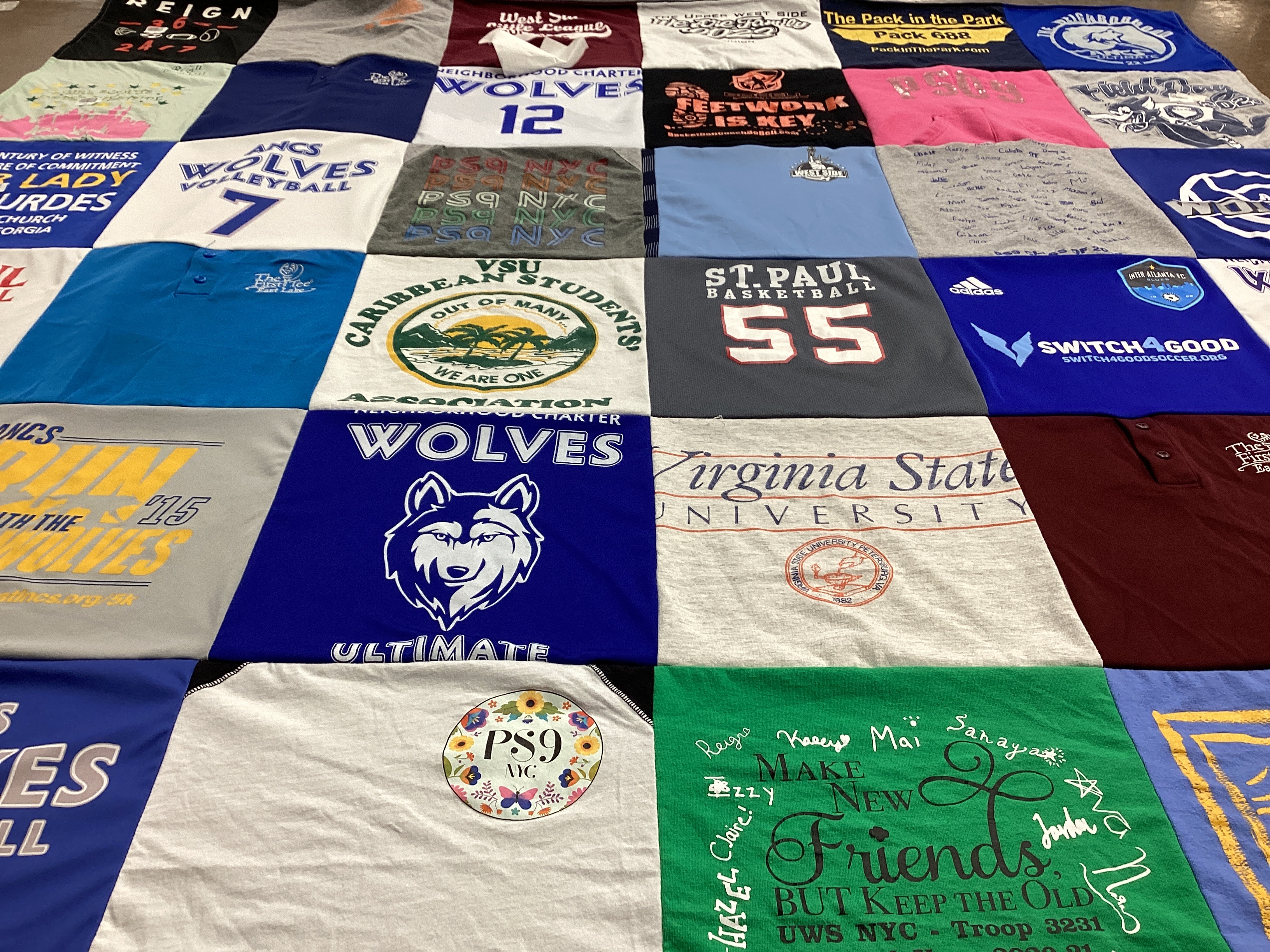 T-shirt quilt featuring st. paul basketball, wolves by Jo-Ann from GA