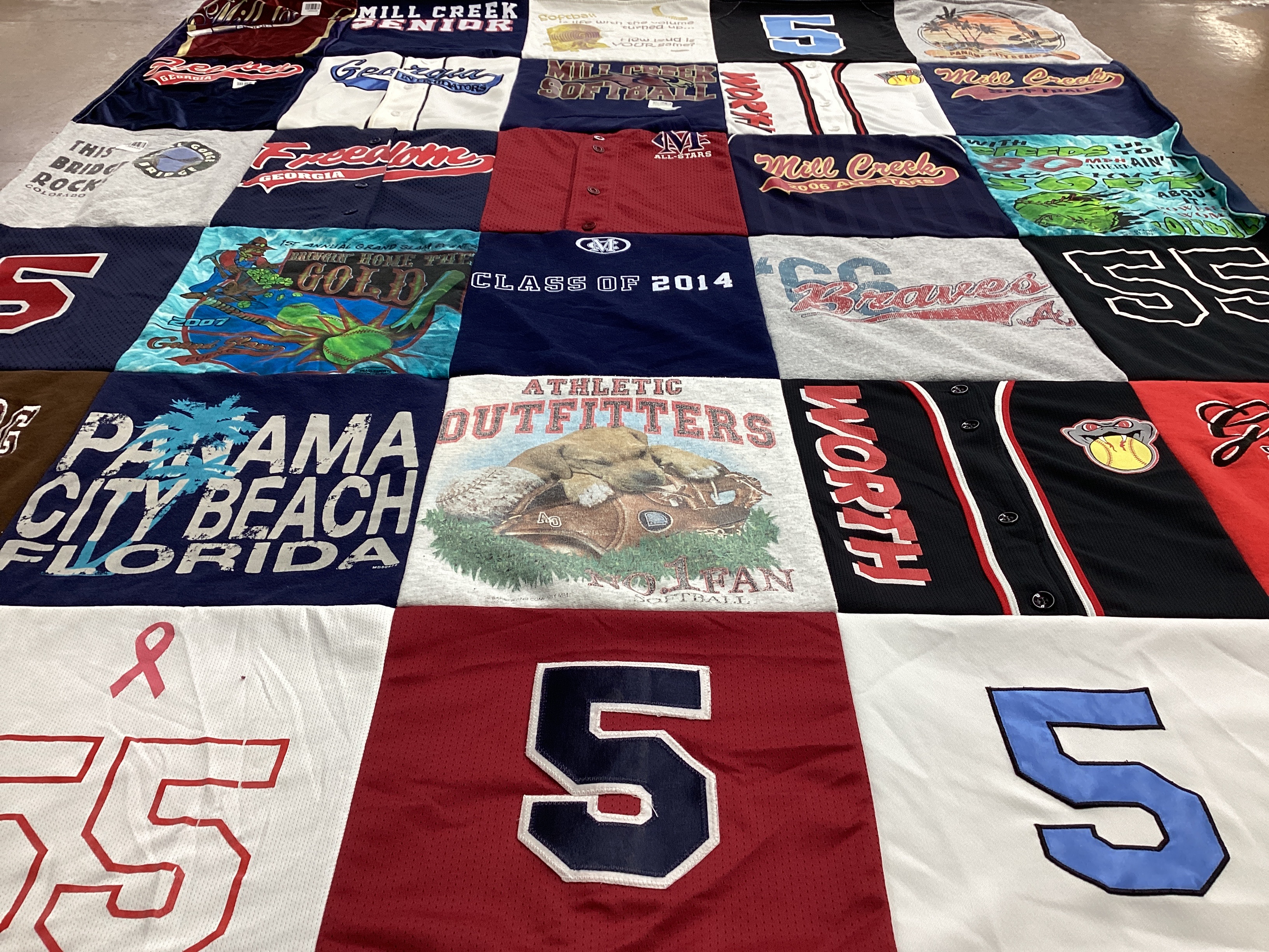 T-shirt quilt featuring braves baseball team by Patty from GA
