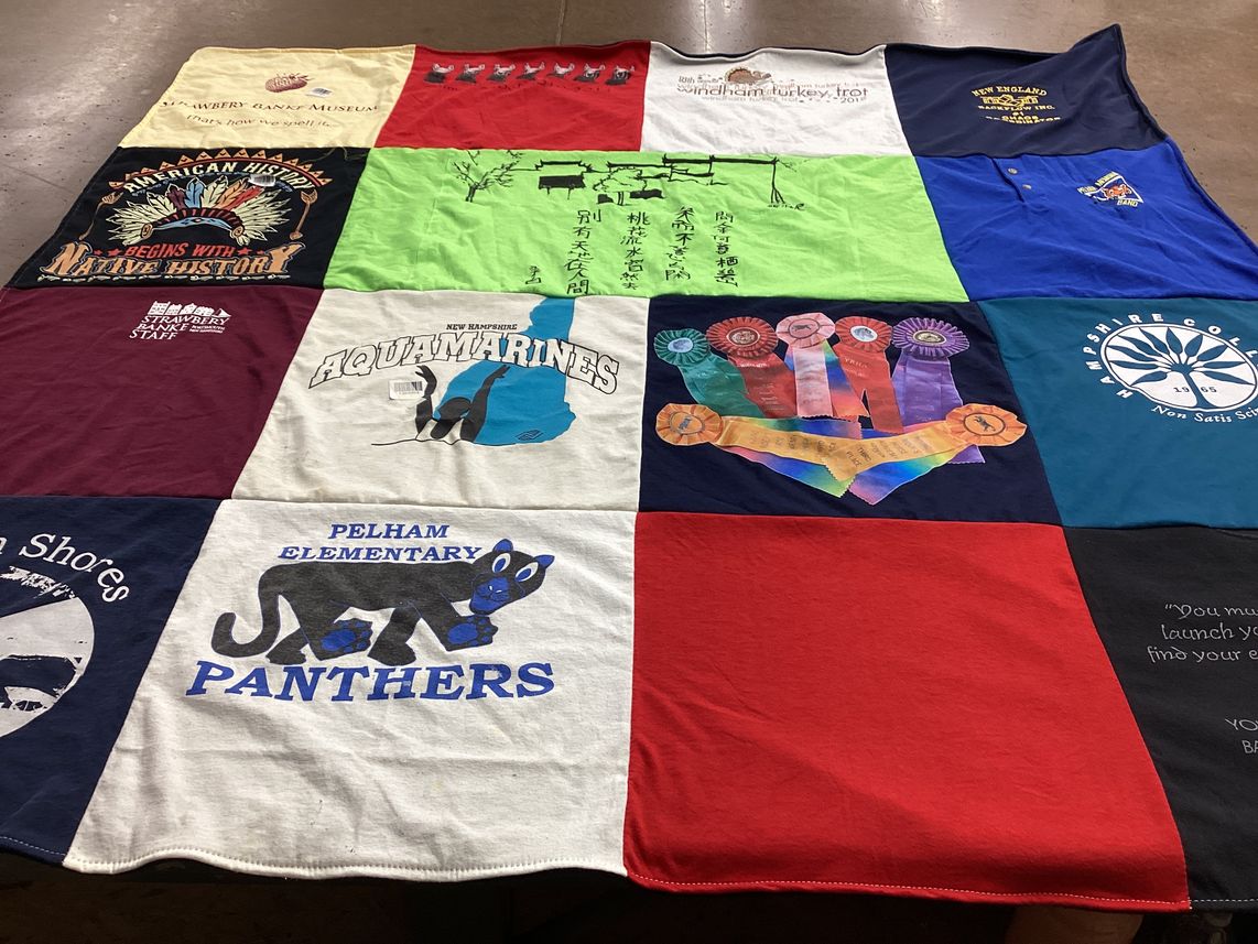 T-shirt quilt from new hampshire college by Cindy from WA