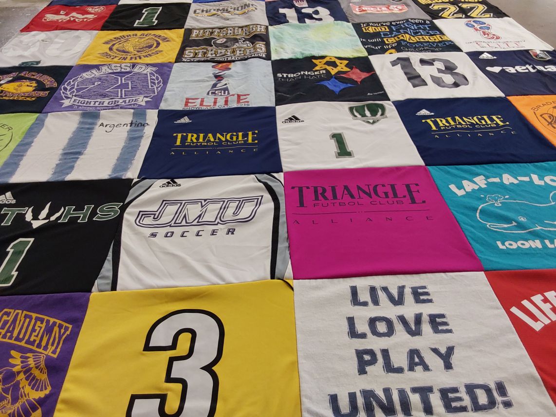 T-shirt quilt featuring jmu soccer by Ann from NC