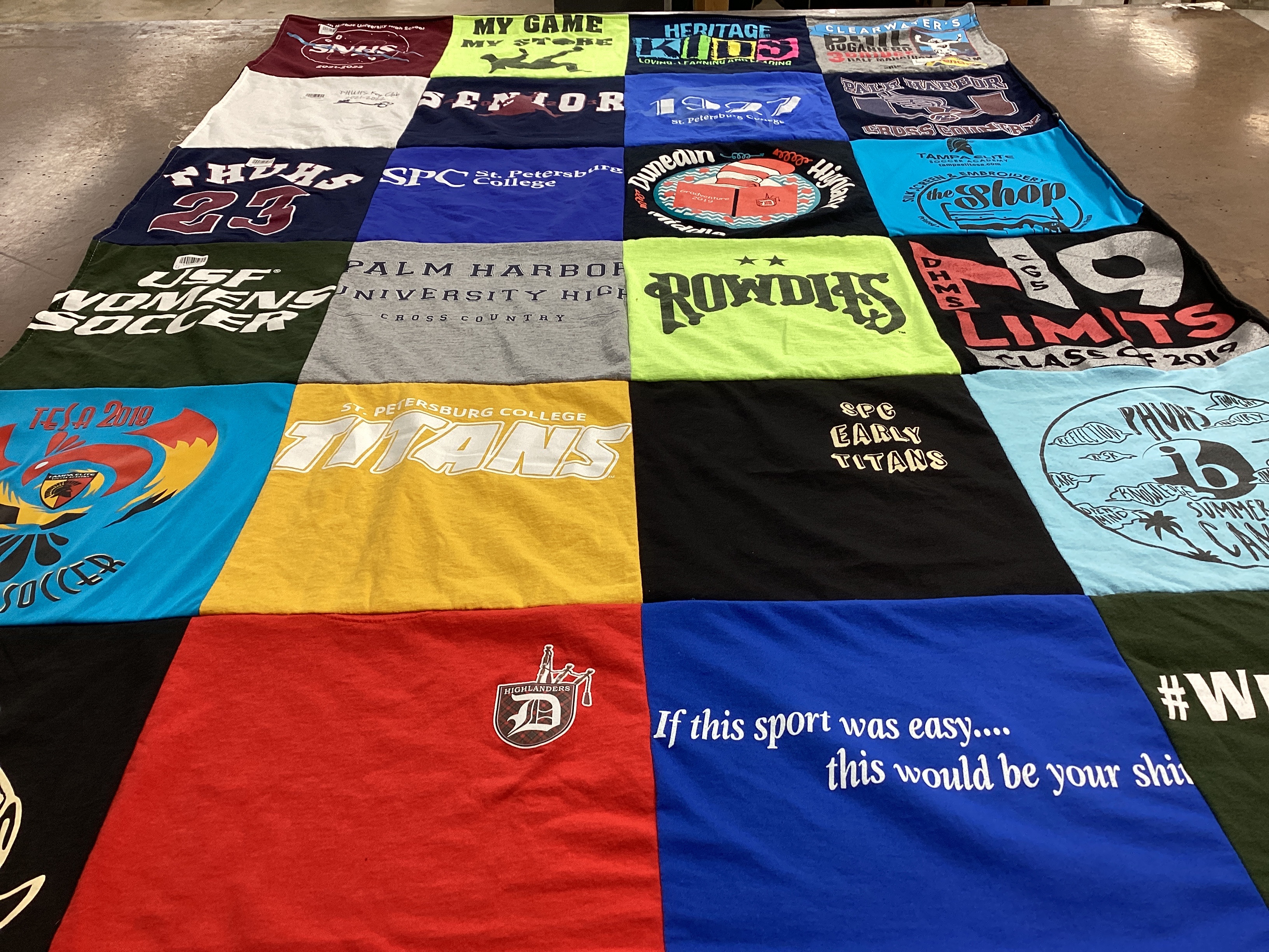 T-shirt quilt featuring usf women's soccer, titans by Haley from FL