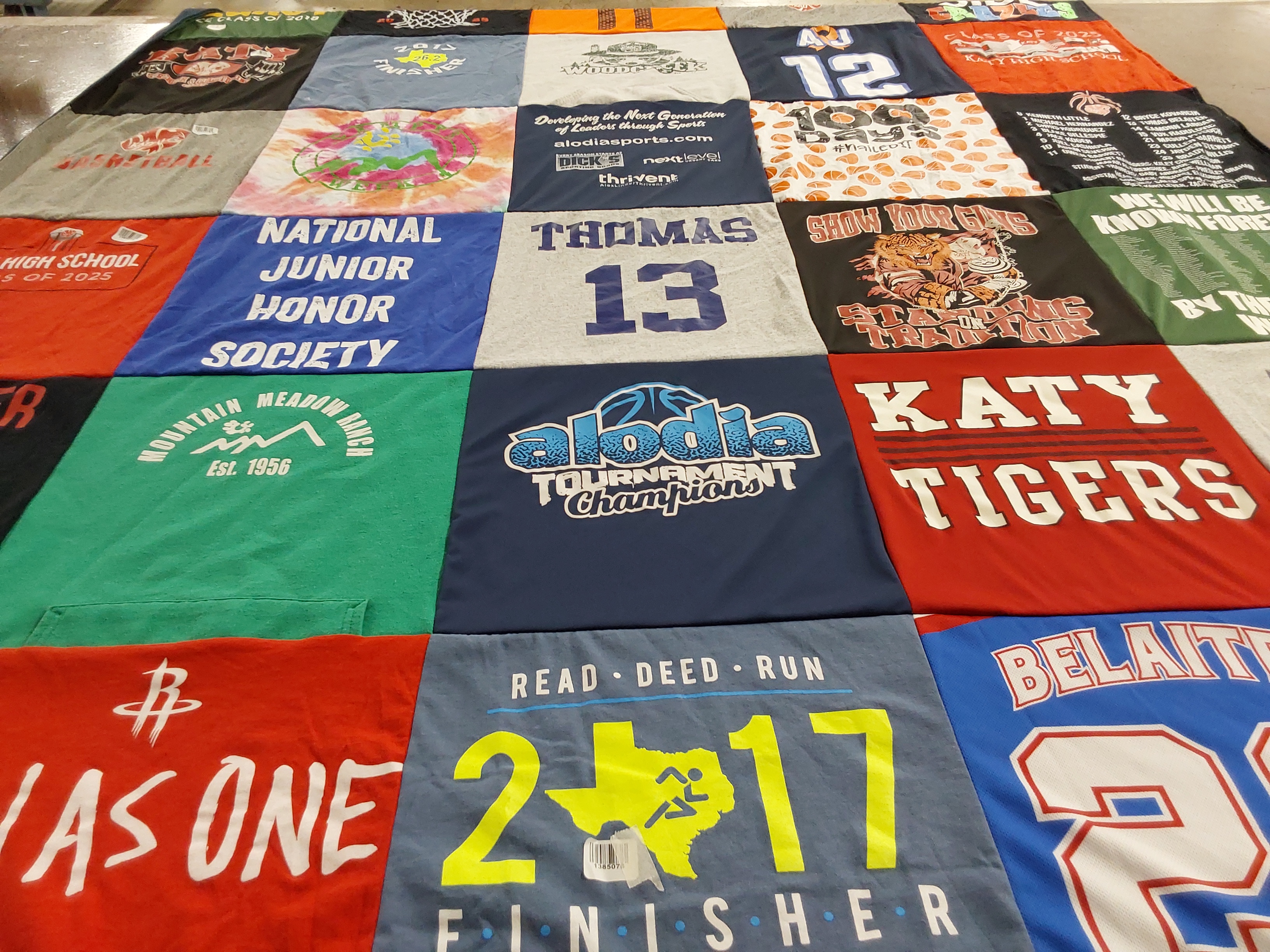 T-shirt quilt featuring katy tigers by Nicky from TX