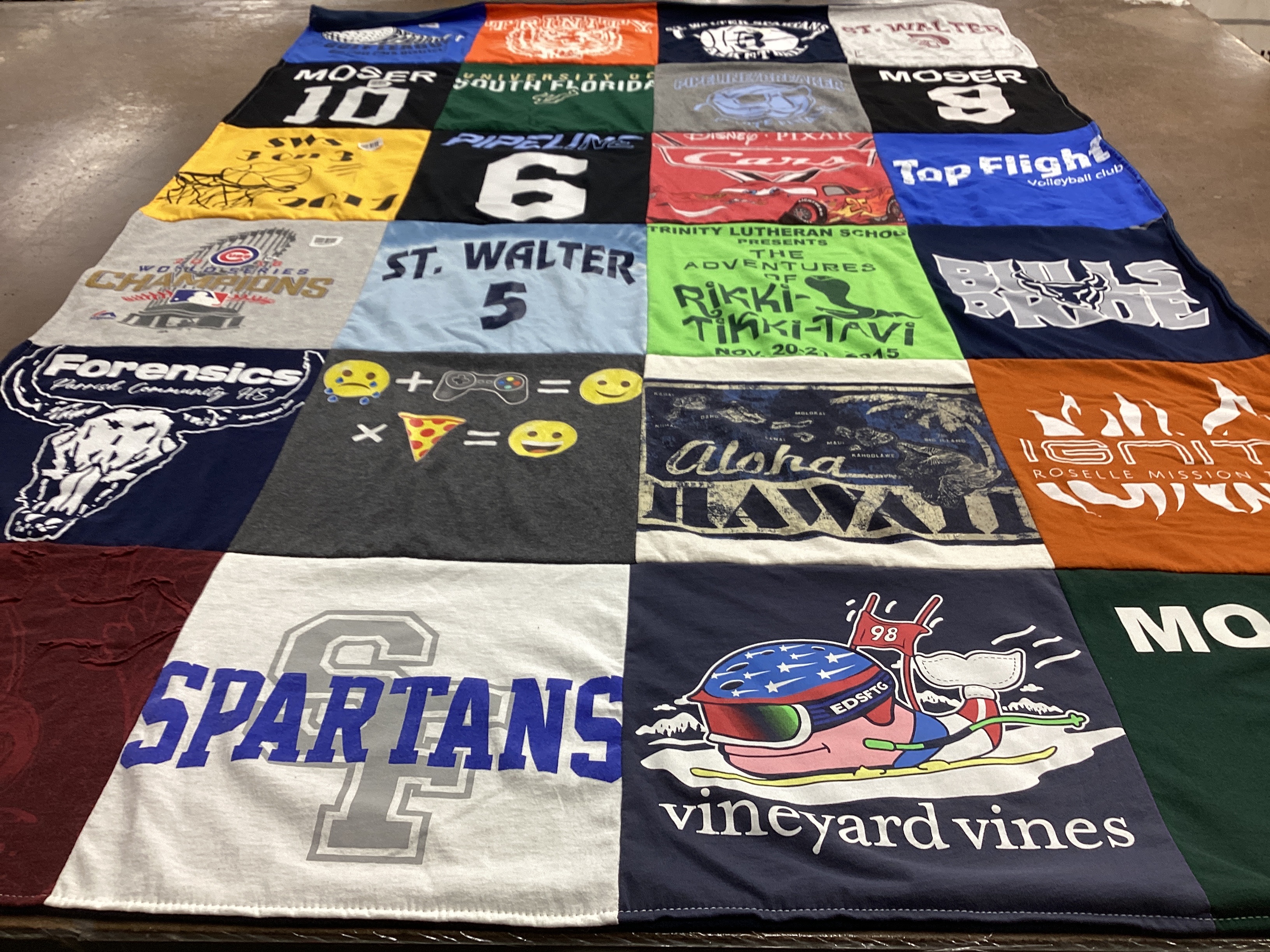 T-shirt quilt featuring spartan team by NANCY from FL