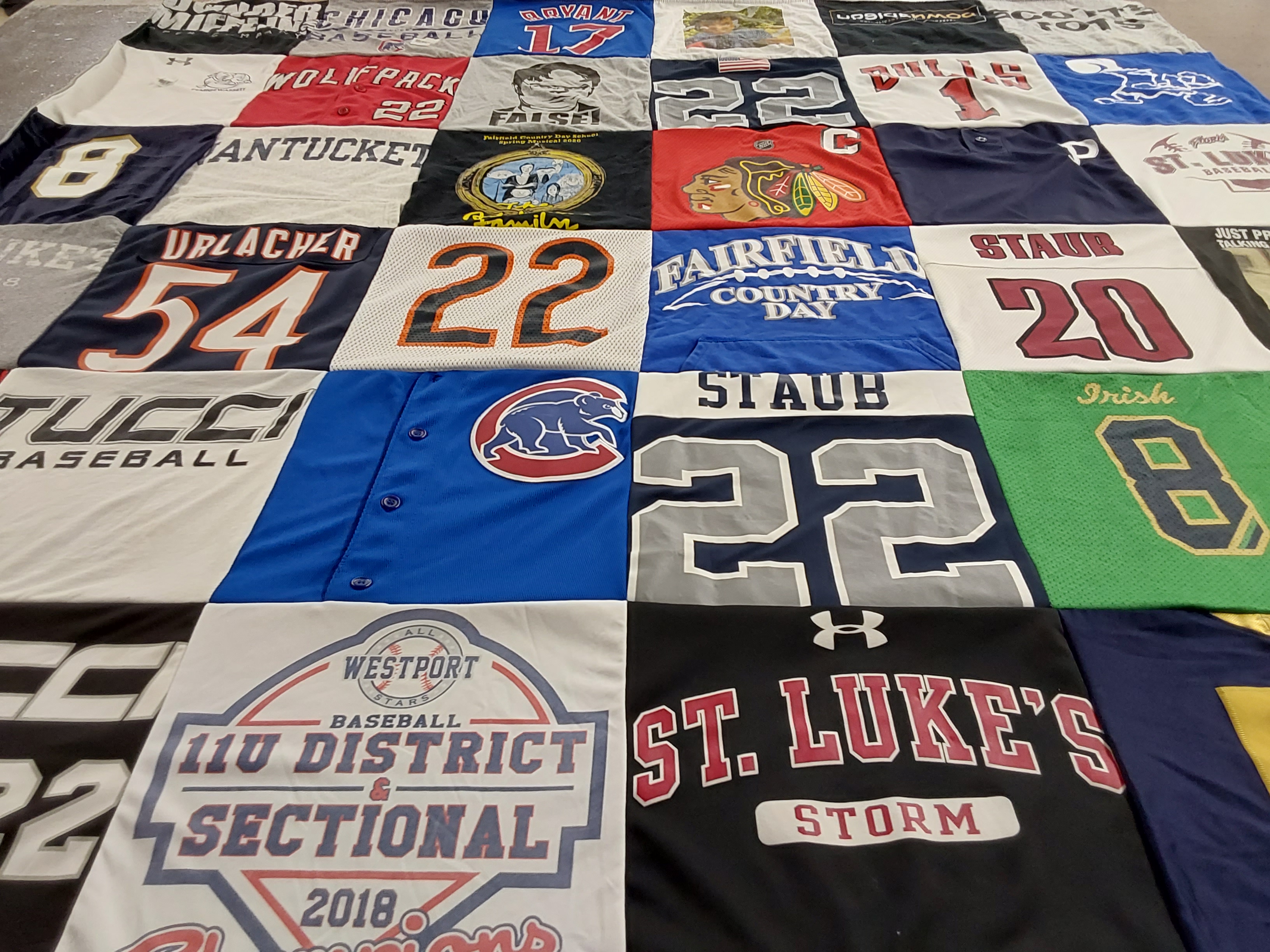 T-shirt quilt featuring chicago cubs by Susan from CT