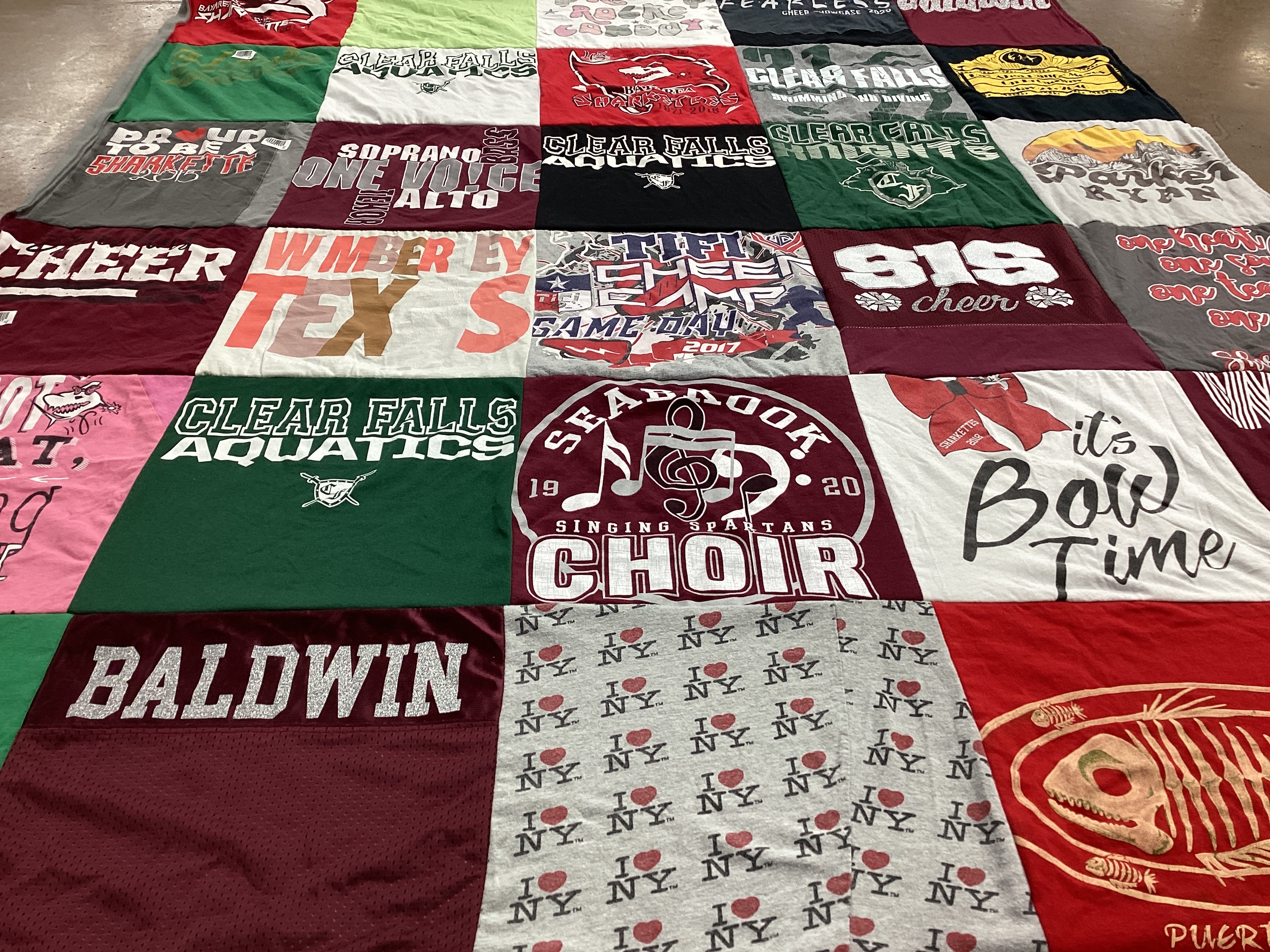 T-shirt quilt featuring seabrook spartans by Derek from TX
