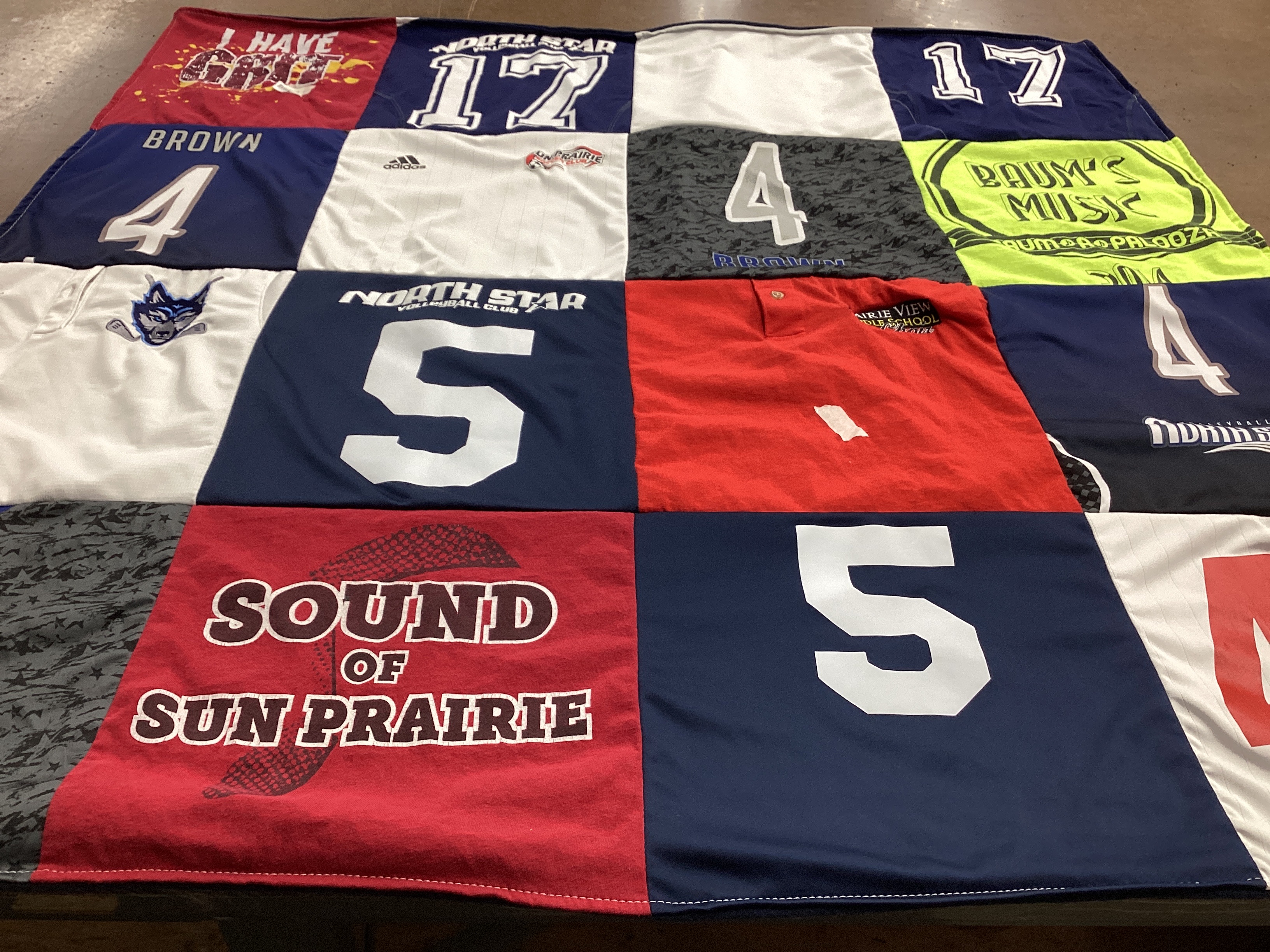 T-shirt quilt featuring north star baseball club by Brittany from WI
