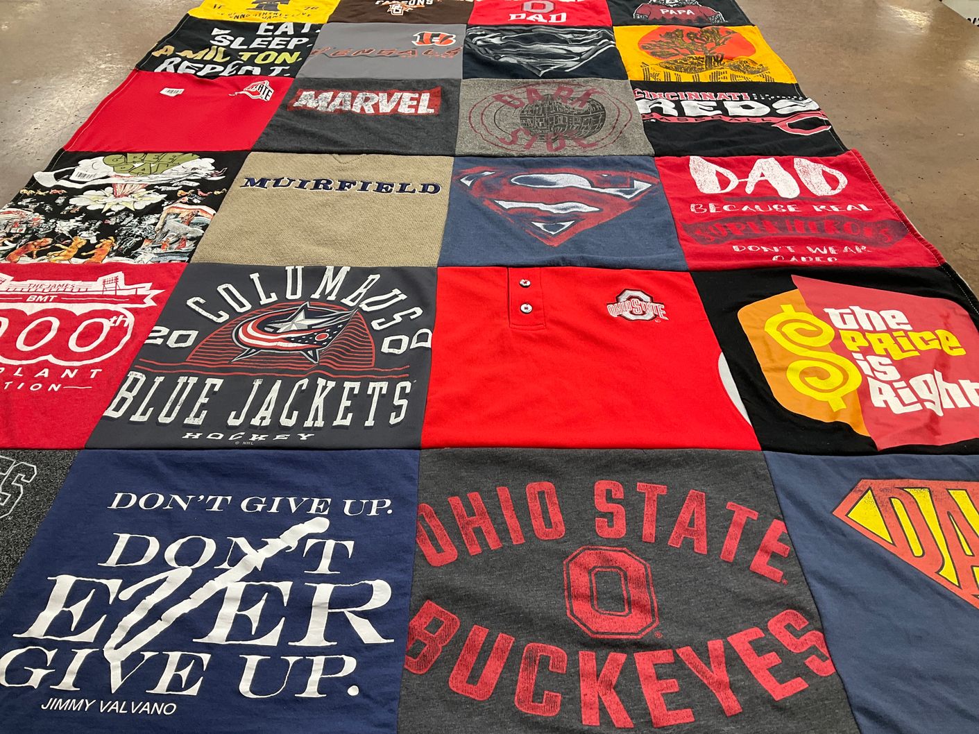 T-shirt quilt featuring columbus blue jackets by Rachel from OH