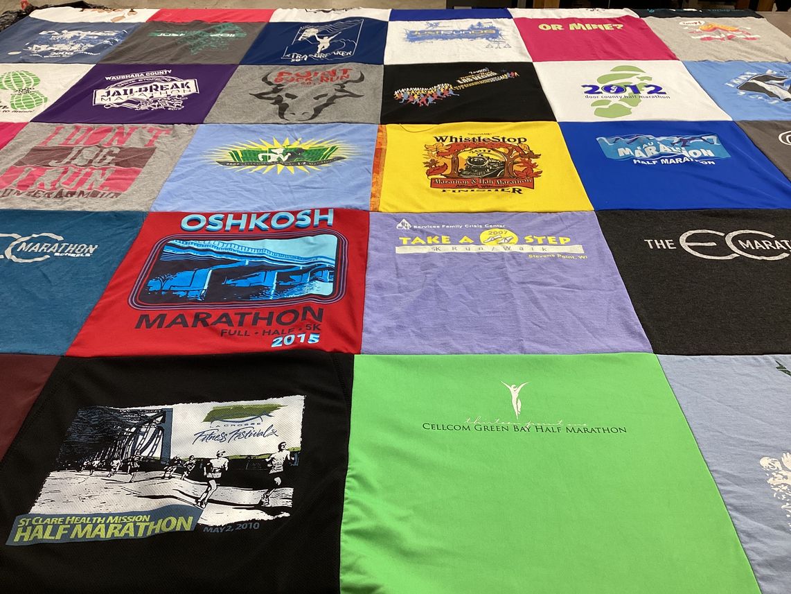 T-shirt quilt from oshkosh university by Shannon from WI