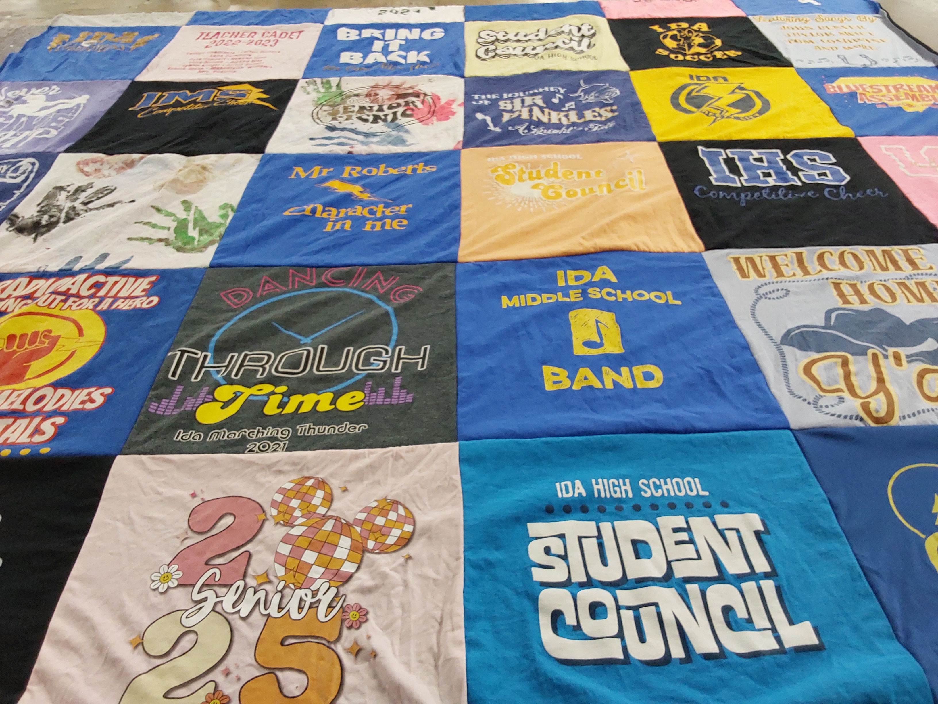 T-shirt quilt from ida high school, ida middle school by Erica from MI