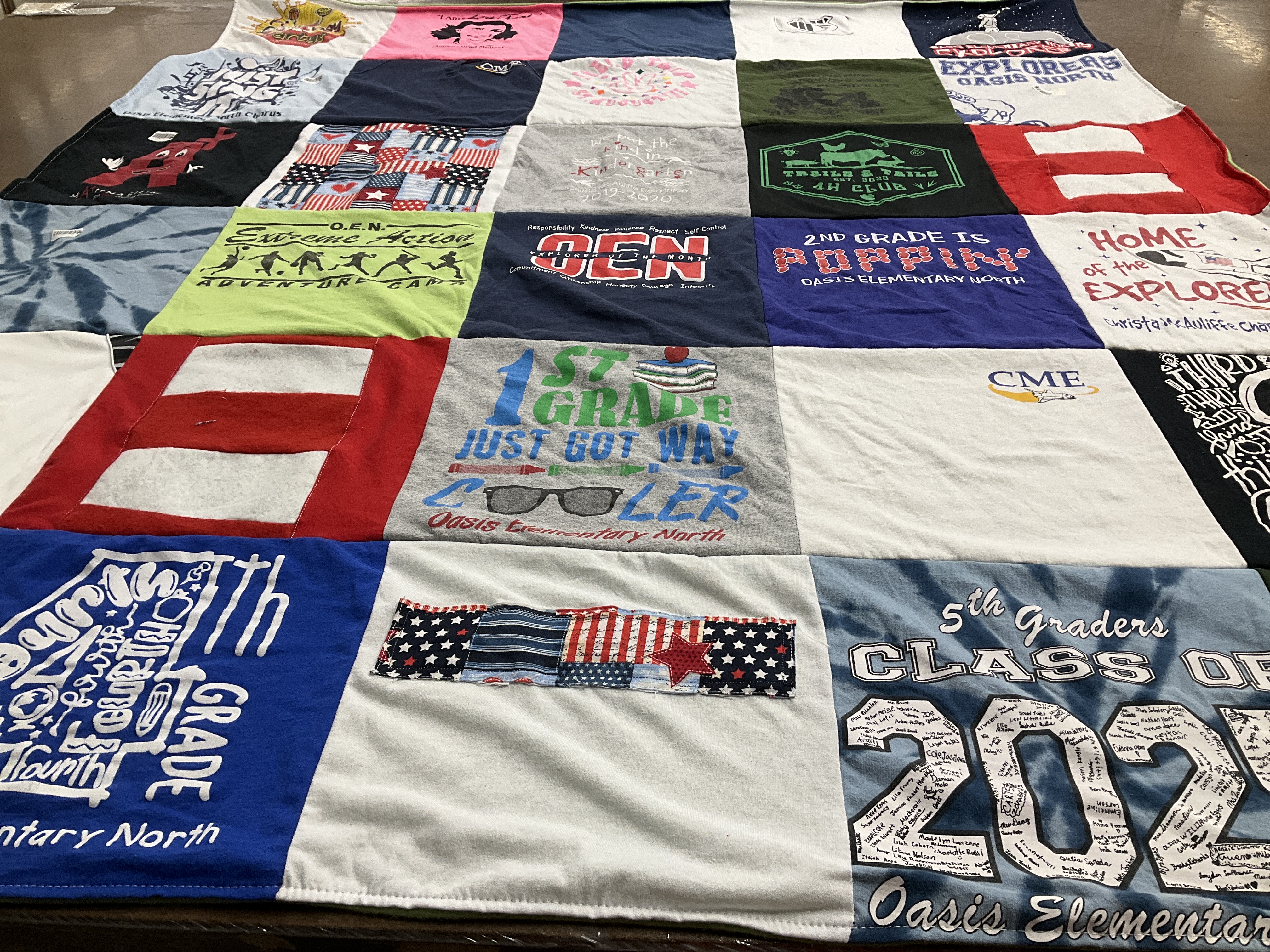 T-shirt quilt from oasis elementary north by Anabel from FL