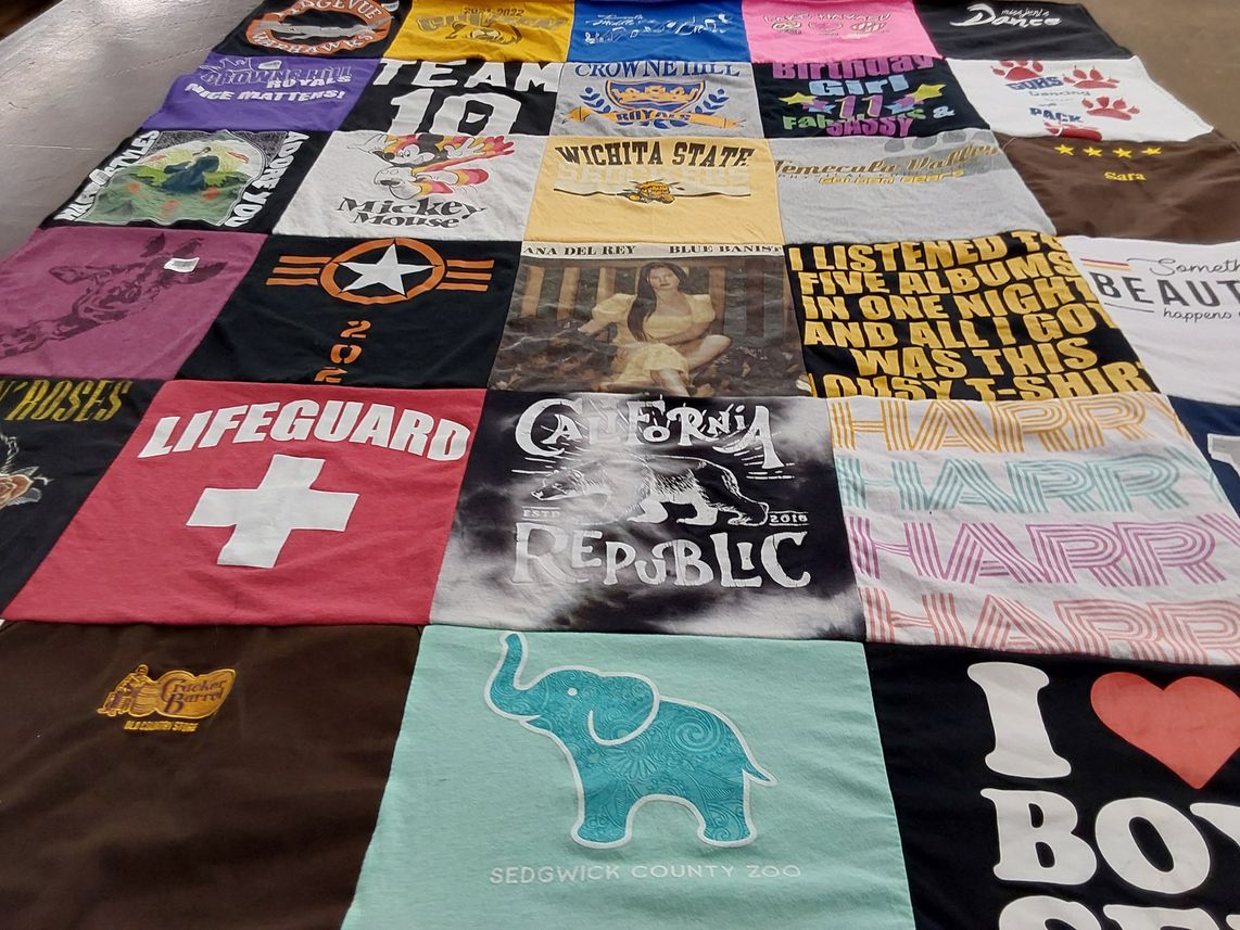 T-shirt quilt from wichita state university by Heather from ID