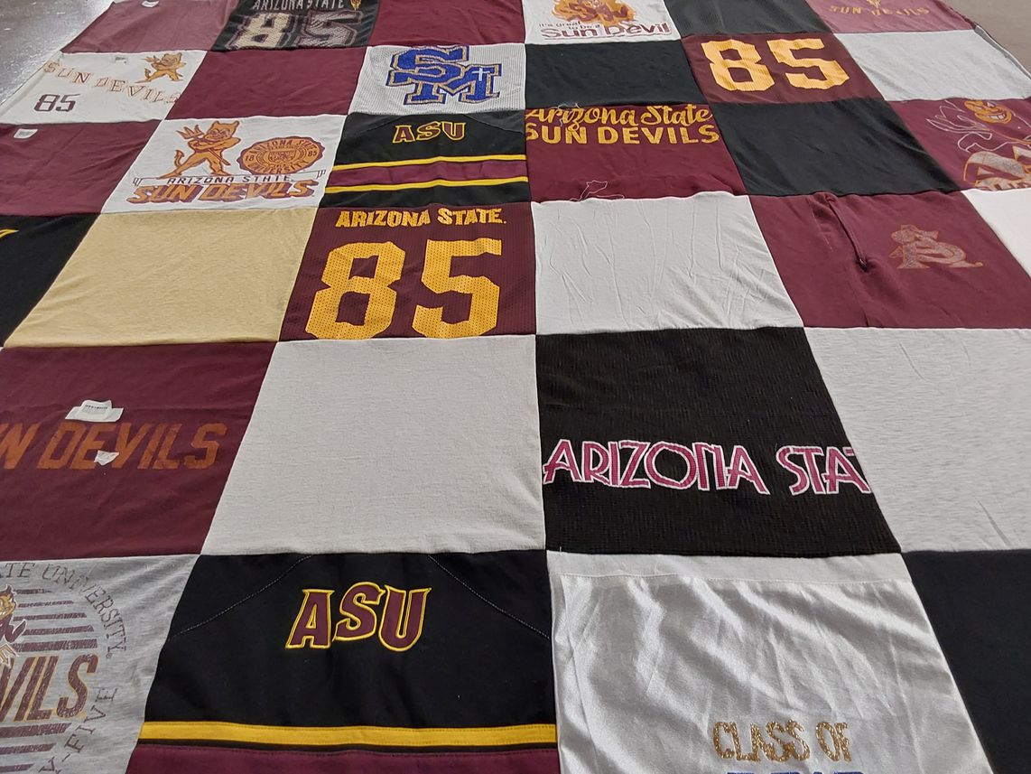 T-shirt quilt featuring arizona state university sun devils by Amanda from CA