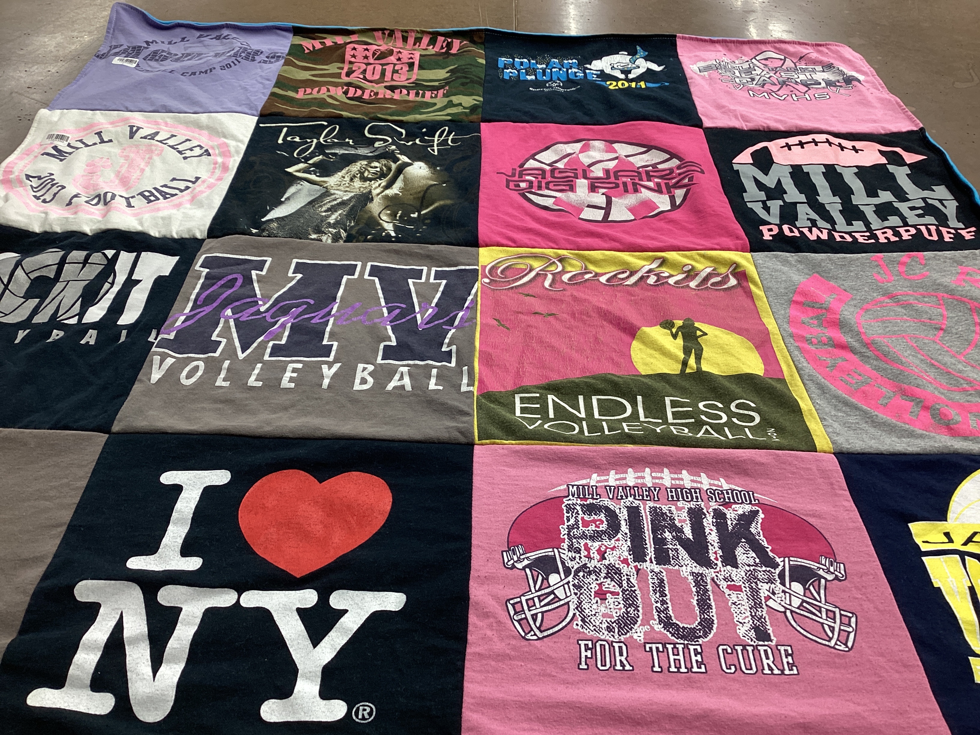 T-shirt quilt featuring jaguars, rockits by Teresa from KS