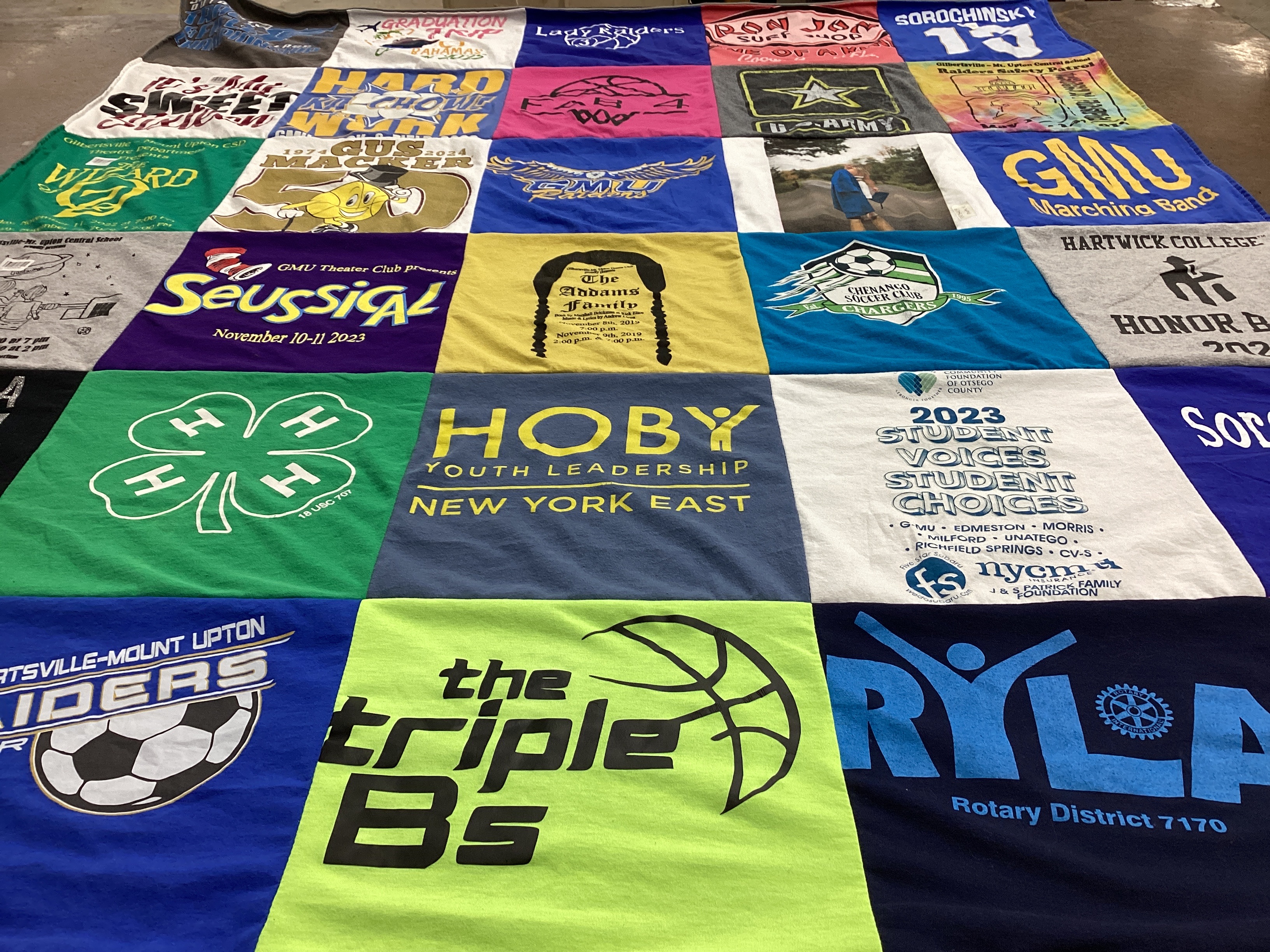 T-shirt quilt featuring sportsville-mount upton raiders by Kim from NY