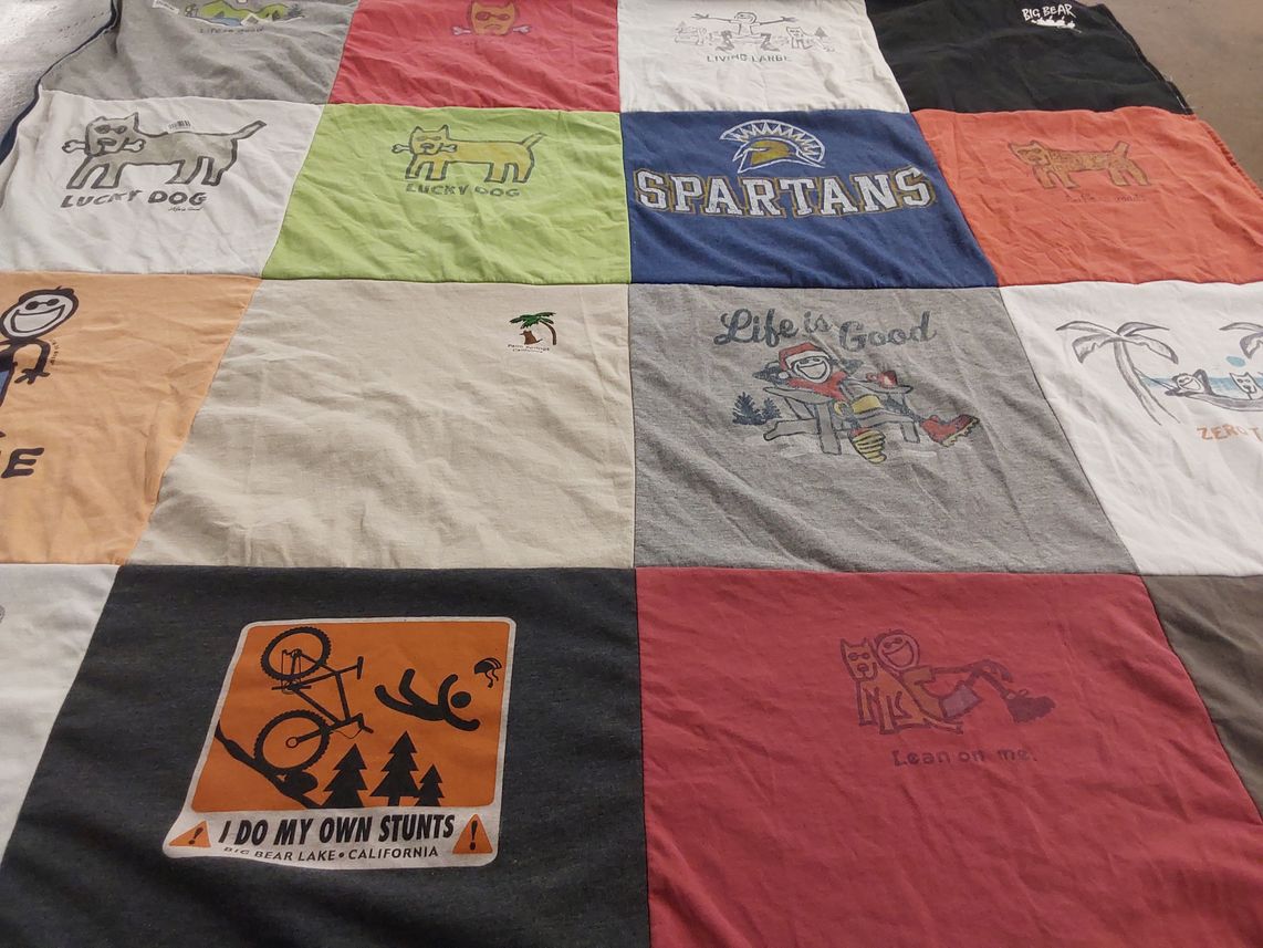 T-shirt quilt from michigan state university by Vicki from CA