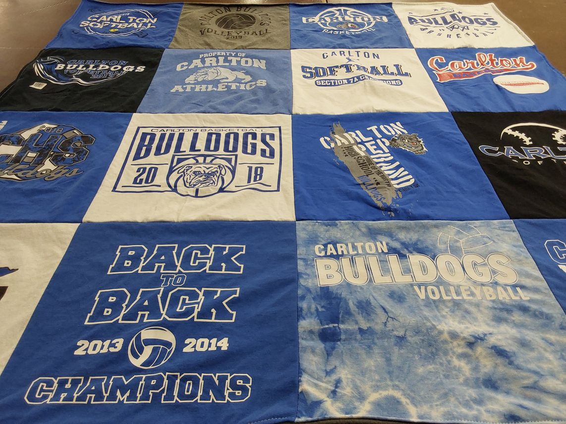 T-shirt quilt featuring carlton bulldogs volleyball, carlton bulldogs basketball by Amy from MN