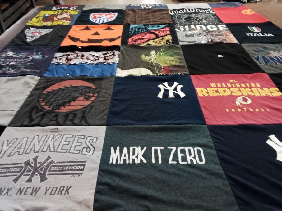 T-shirt quilt featuring new york yankees, washington redskins football by linda from NC