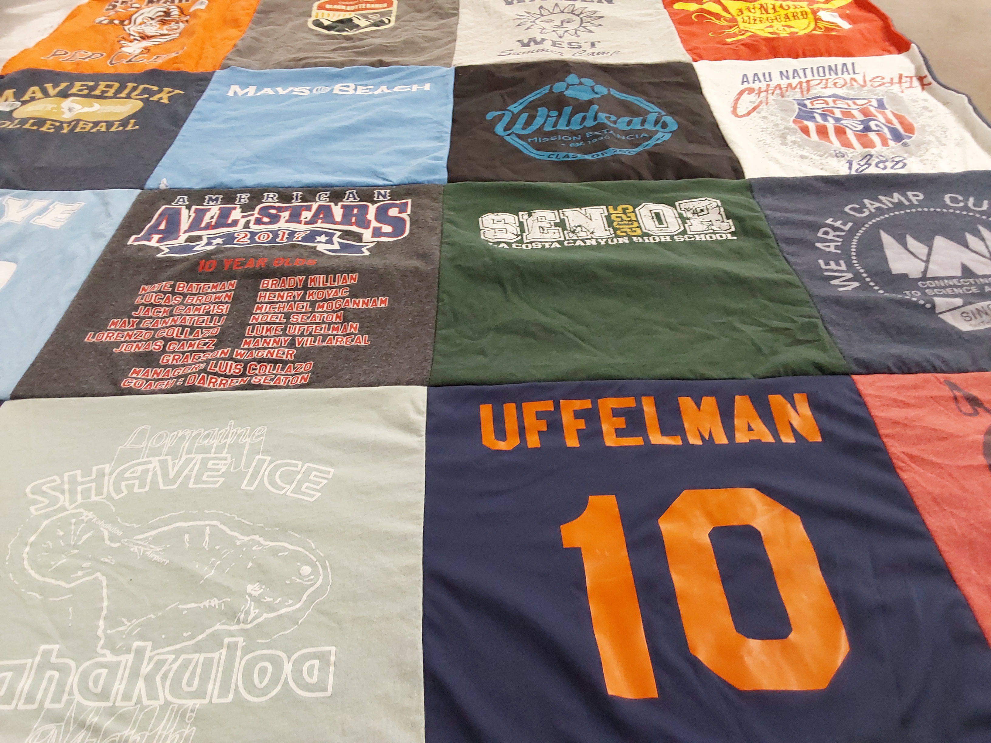 T-shirt quilt from canyon high school by Karen from CA