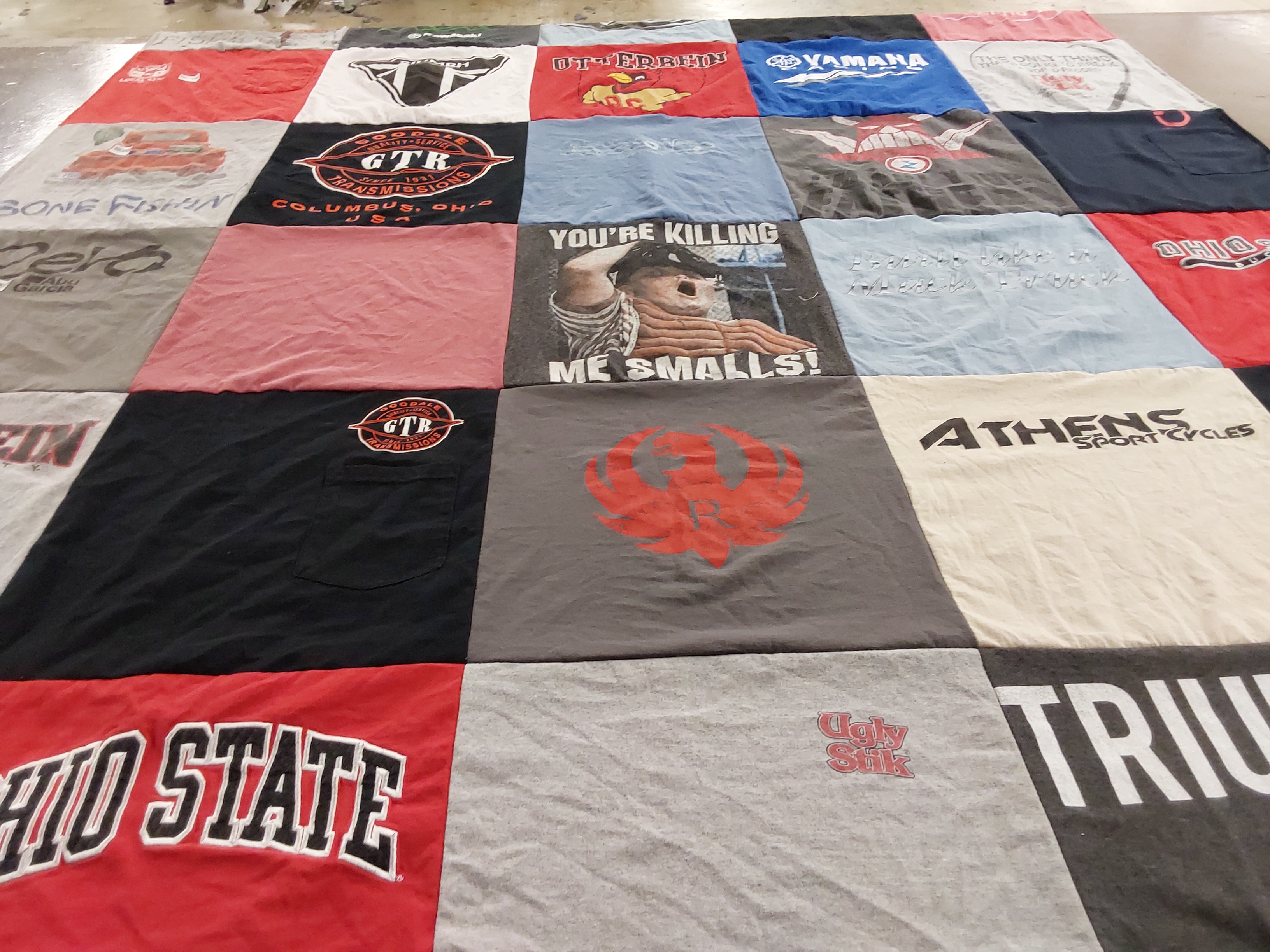 T-shirt quilt from ohio state university by Andrea from OH
