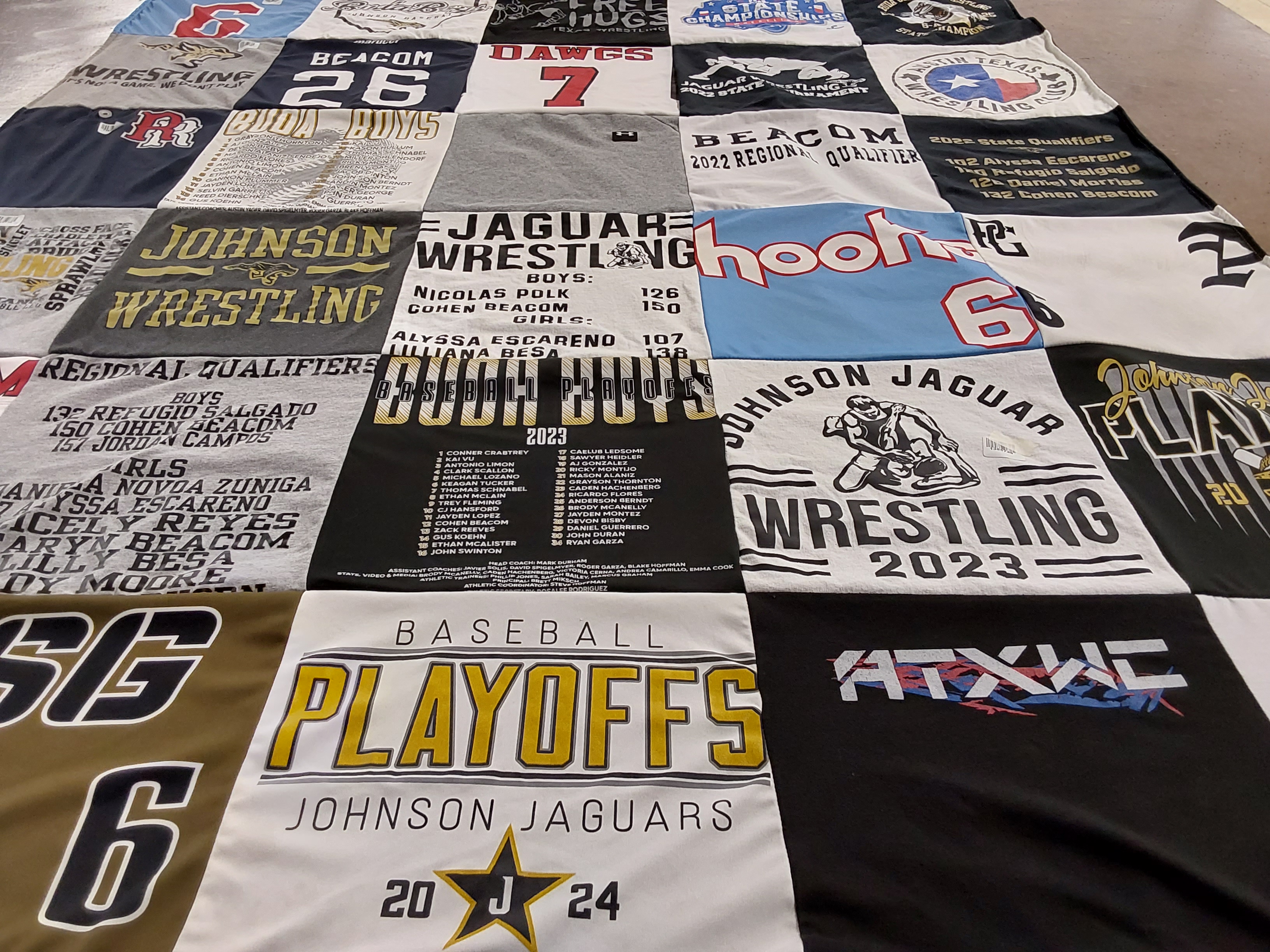 T-shirt quilt featuring johnson jaguars by Dawn from TX