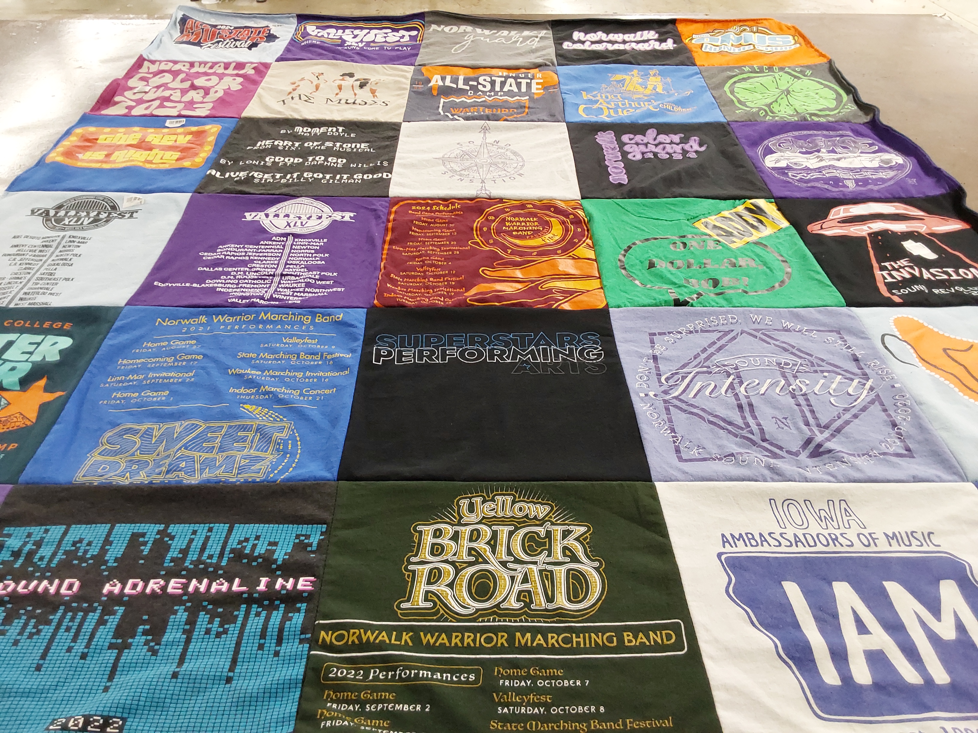 T-shirt quilt featuring norwalk warrior marching band by Megan from IA