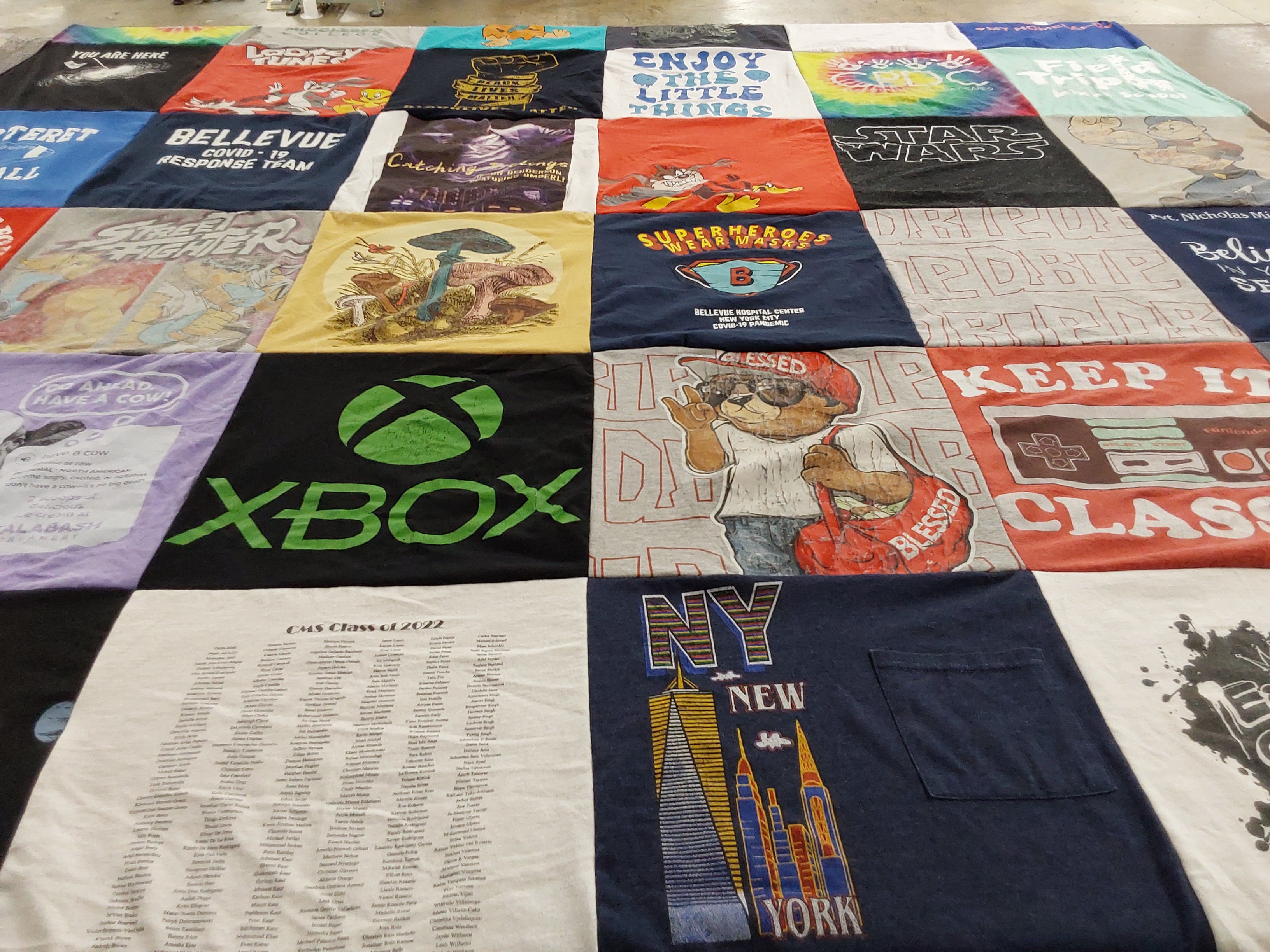 T-shirt quilt from cms class of 2022 by Yanilda from NJ