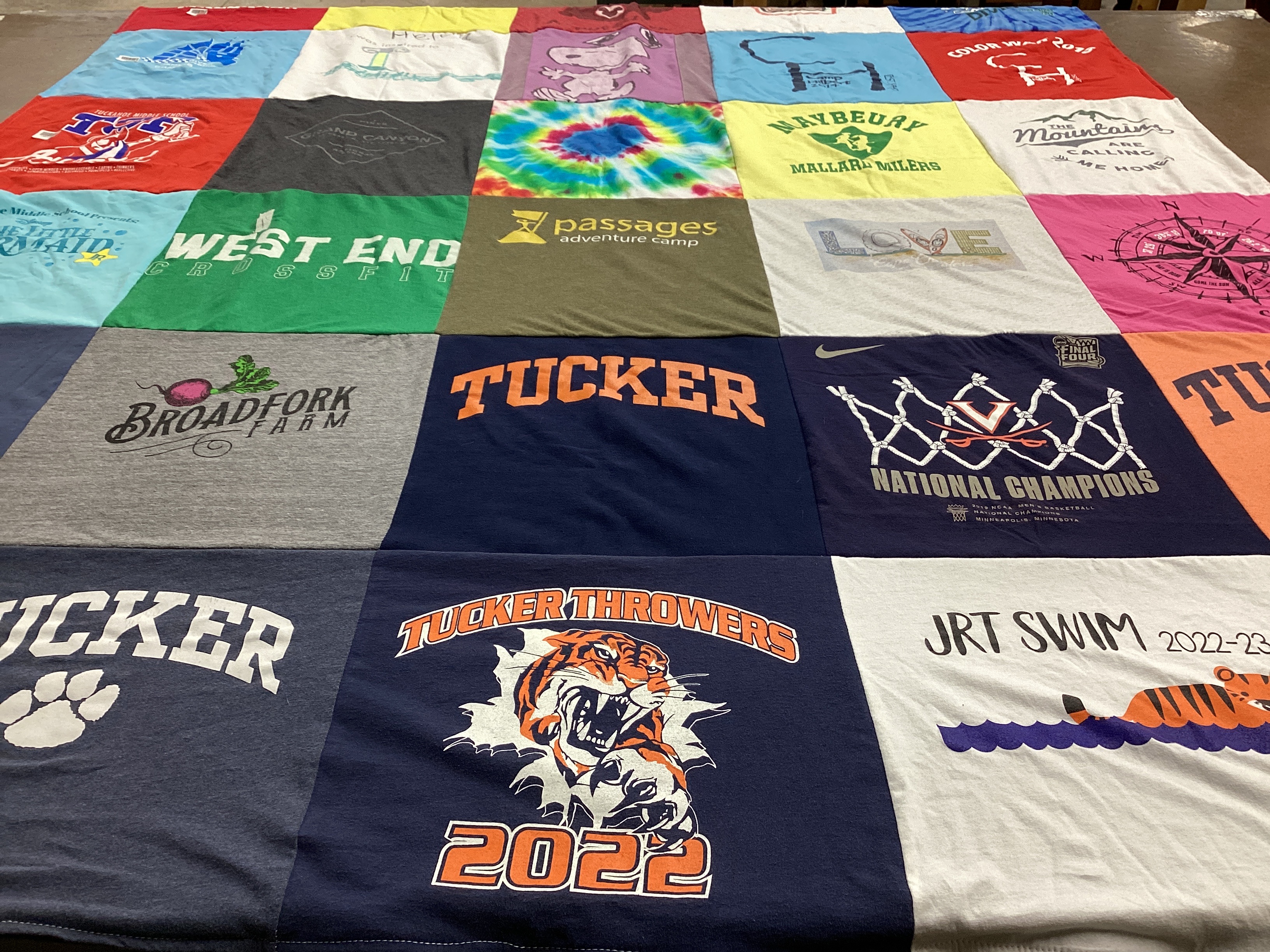 T-shirt quilt featuring tucker throwers by jaime from VA
