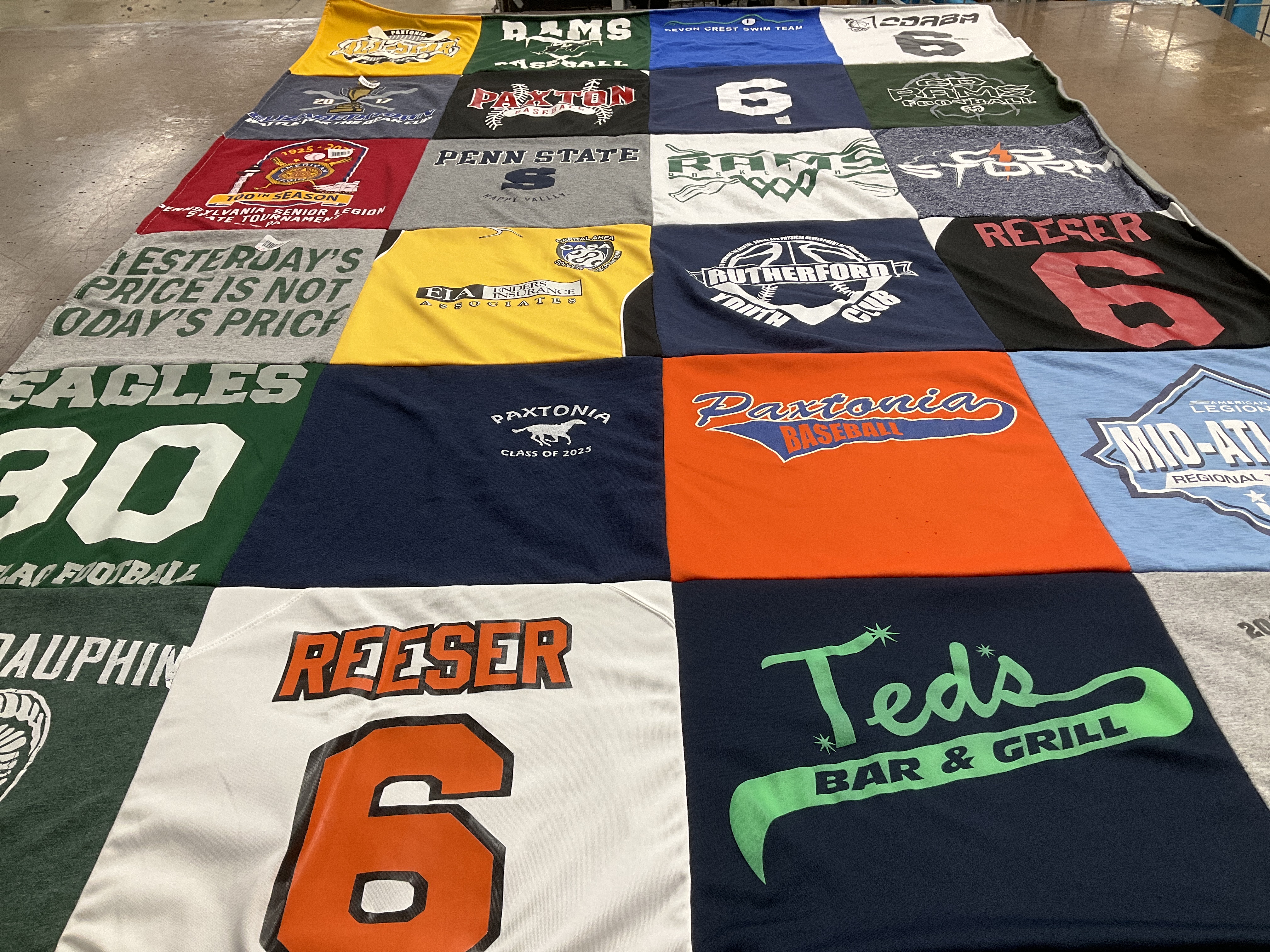 T-shirt quilt featuring eagles football, paxtonia baseball by Joann from PA