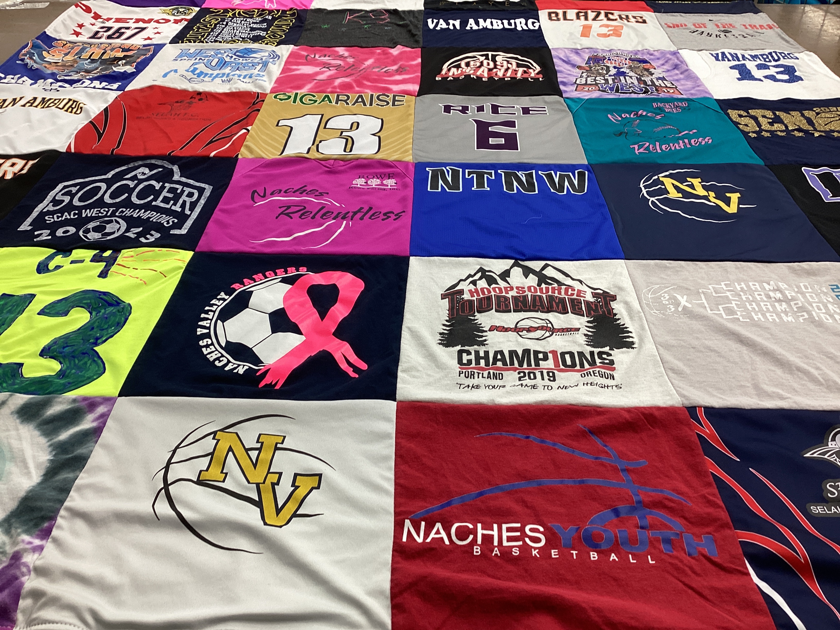 T-shirt quilt featuring naches valley rangers, van amburg eagles by Christopher from WA