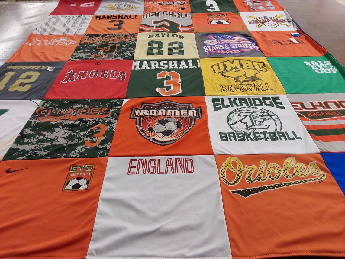 T-shirt quilt featuring baylor university, elkridge basketball by Maureen from MD