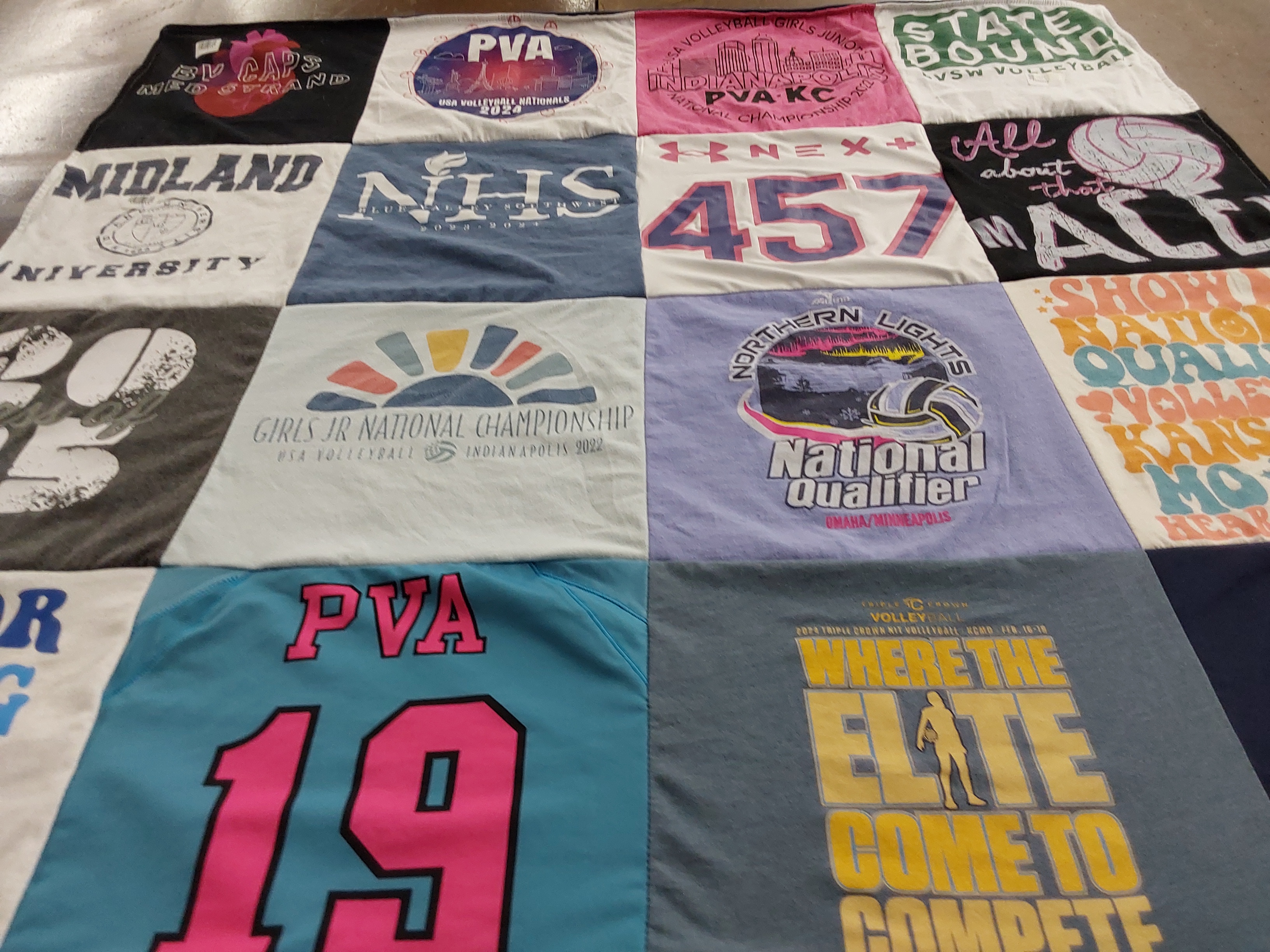 T-shirt quilt from midland university by cheri from KS