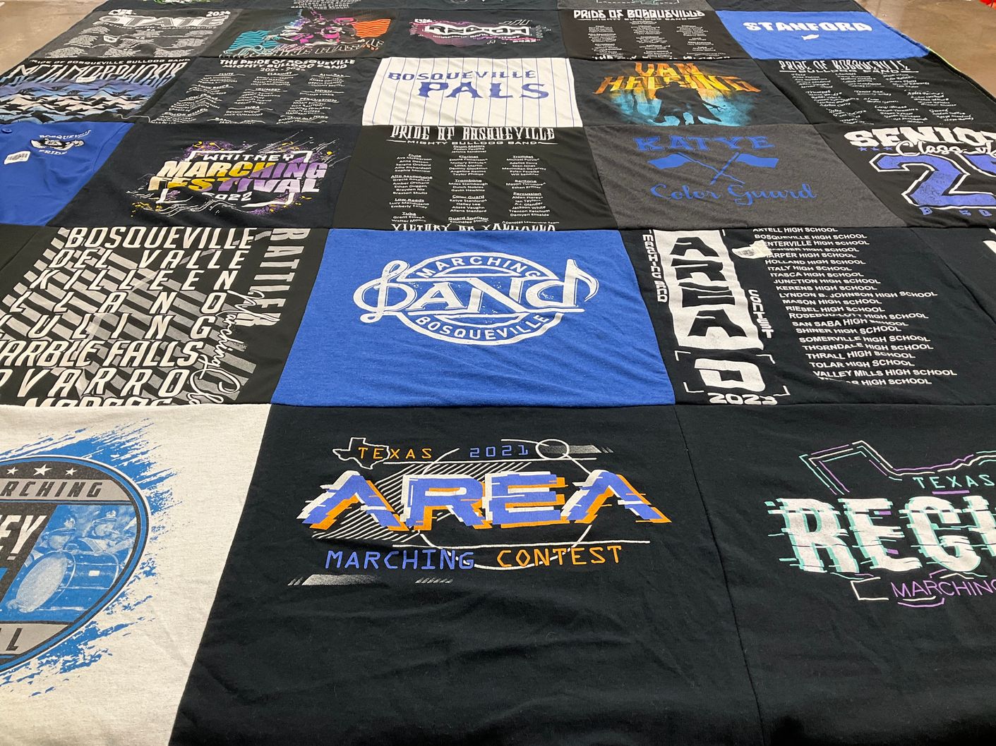 T-shirt quilt from bosqueville high school, atll high school by Crystal from TX