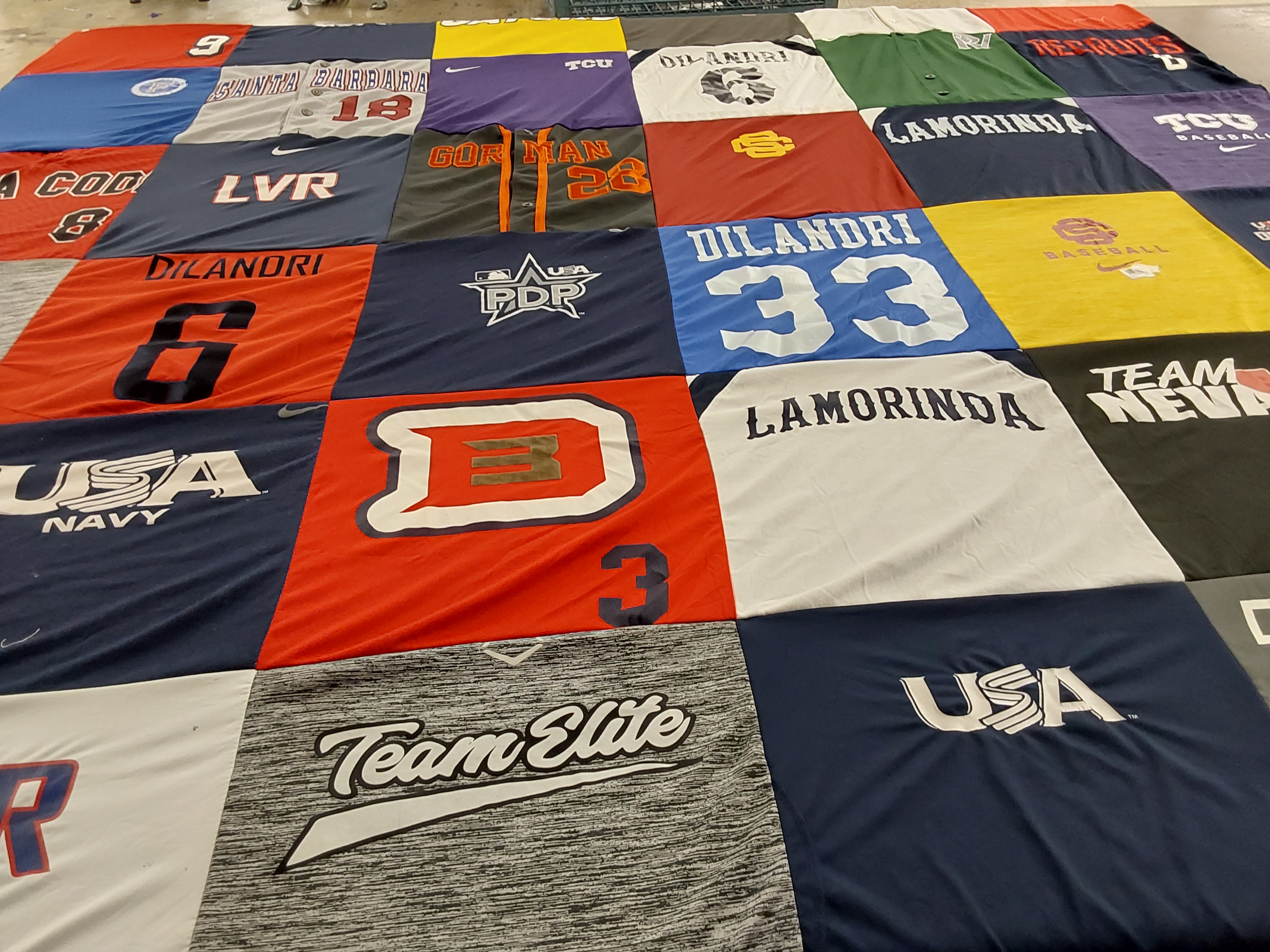 T-shirt quilt featuring team nevada, lamorinda baseball by JAMIE from NV