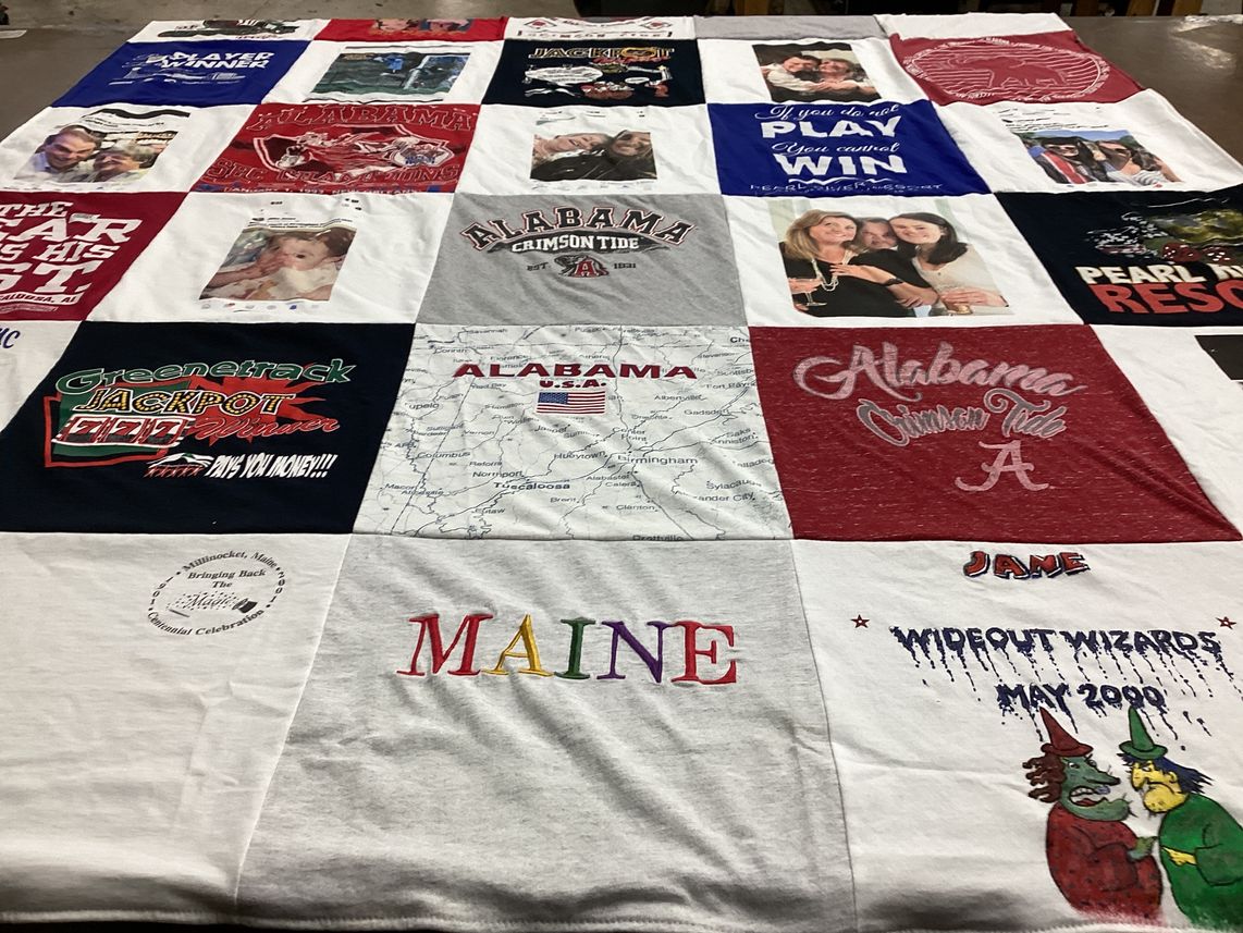 T-shirt quilt featuring alabama crimson tide by Jane from AL