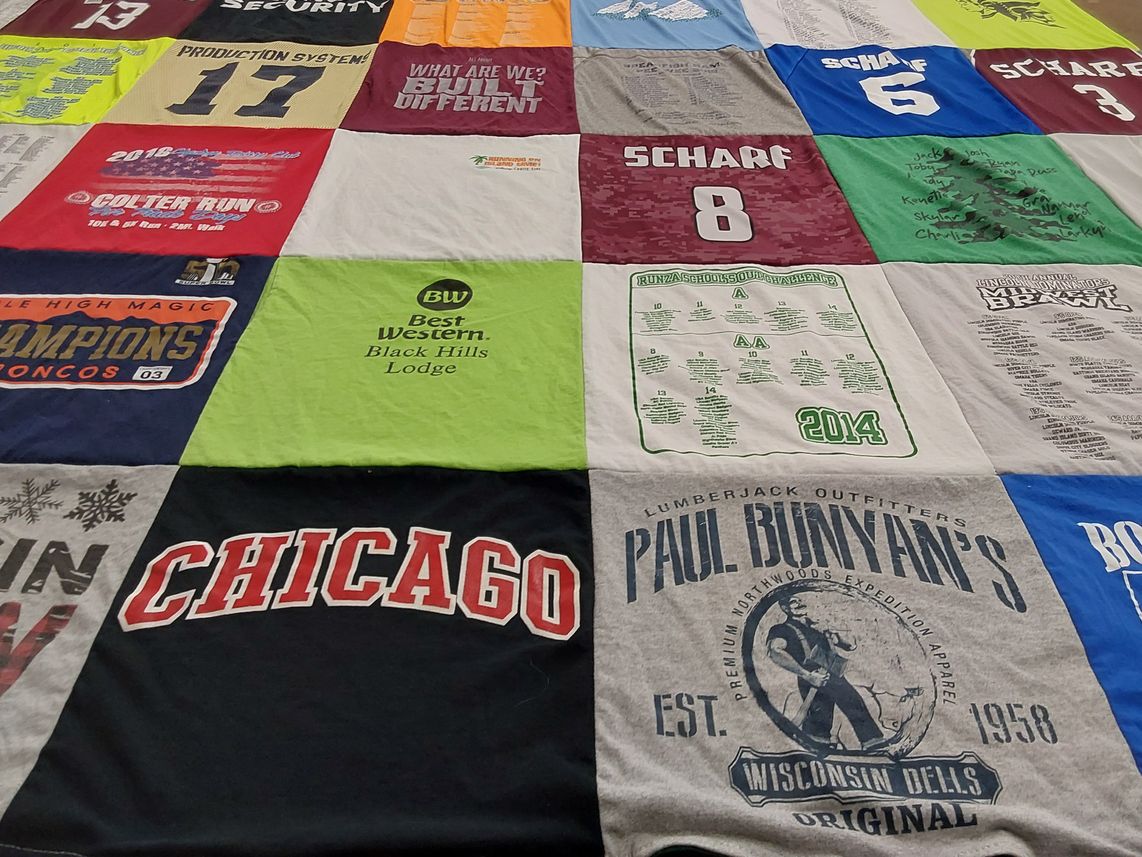 T-shirt quilt featuring broncos by Colleen from SD